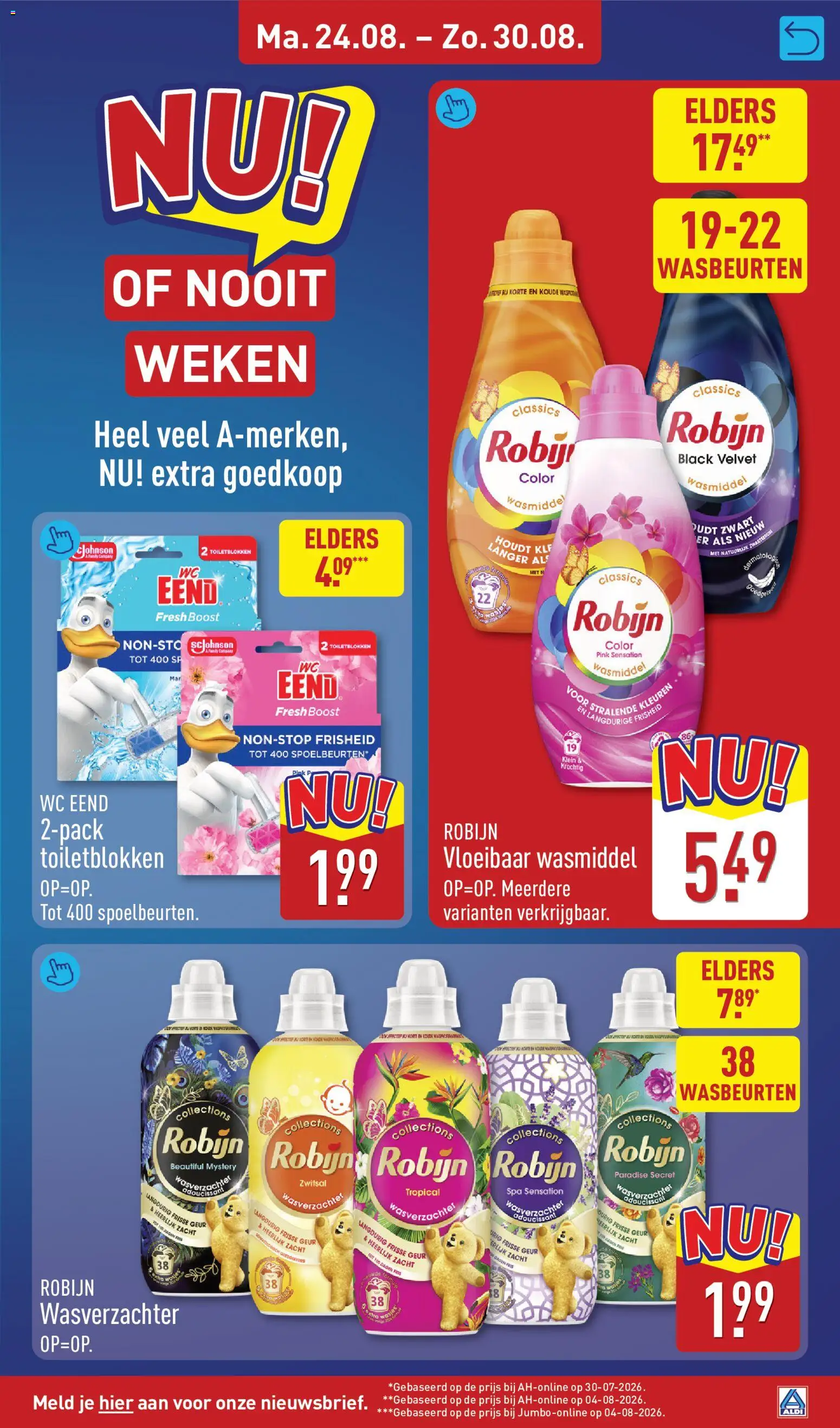 {H1} | Pagina: 27 | Producten: Vloeibaar wasmiddel, Wasverzachter, Eend, Toilet