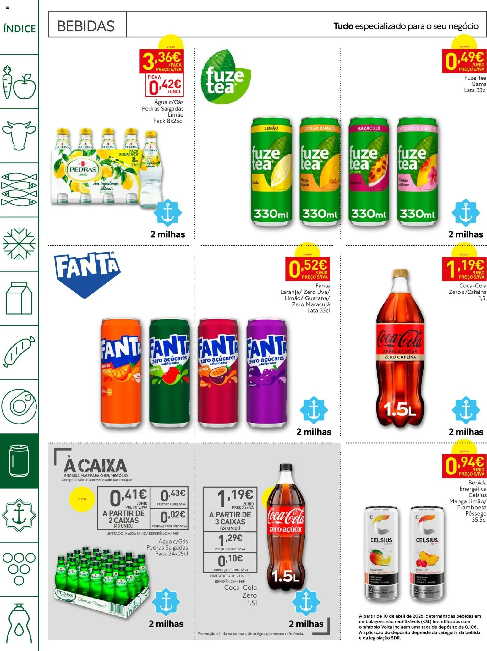 Recheio folheto Horeca │ válido de 27/10/2026 | Página: 18 | Produtos: Agua, Manga, Ananás, Caixa