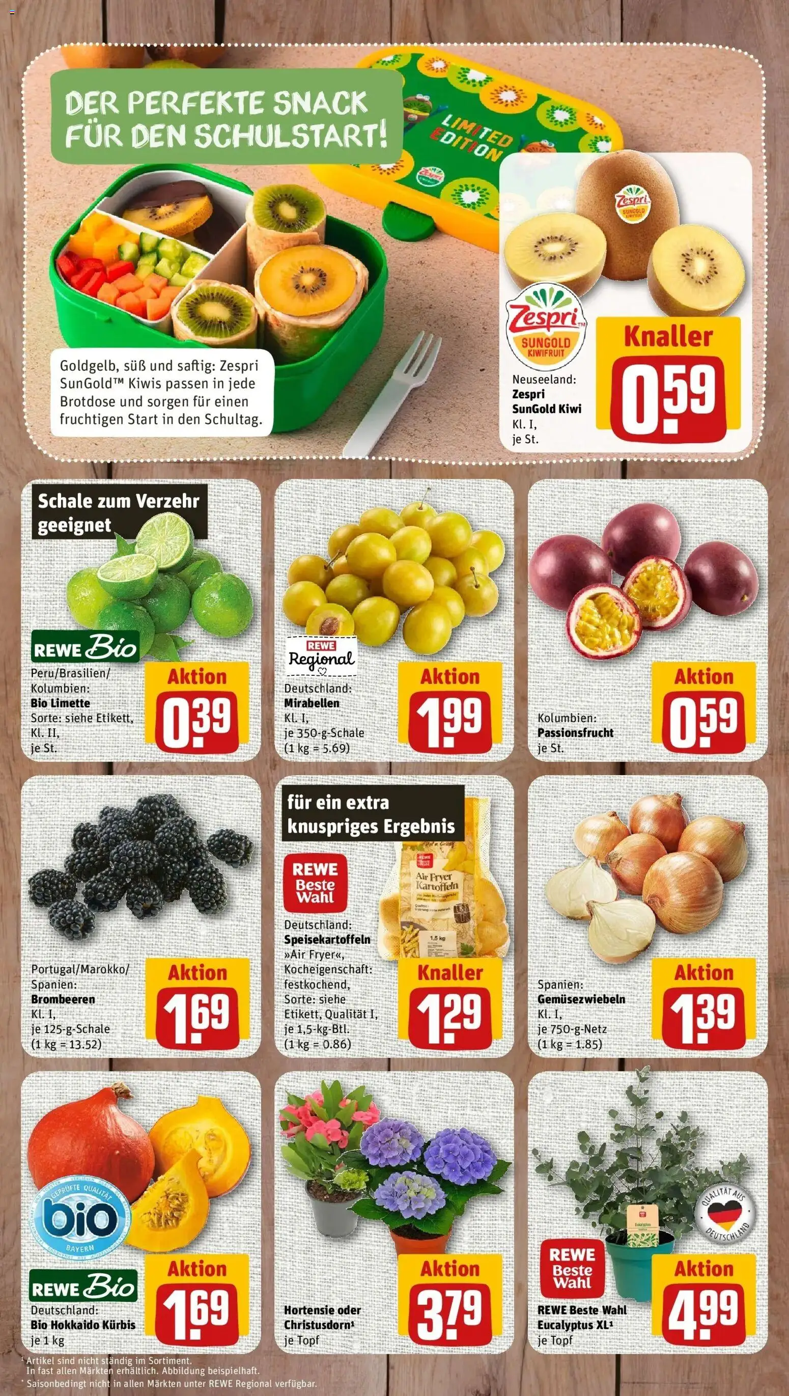 REWE Prospekt ab 24.08.2026 zum Blättern » Angebote | Seite: 3 | Produkte: Hortensie, Kartoffeln, Kürbis, Kiwi