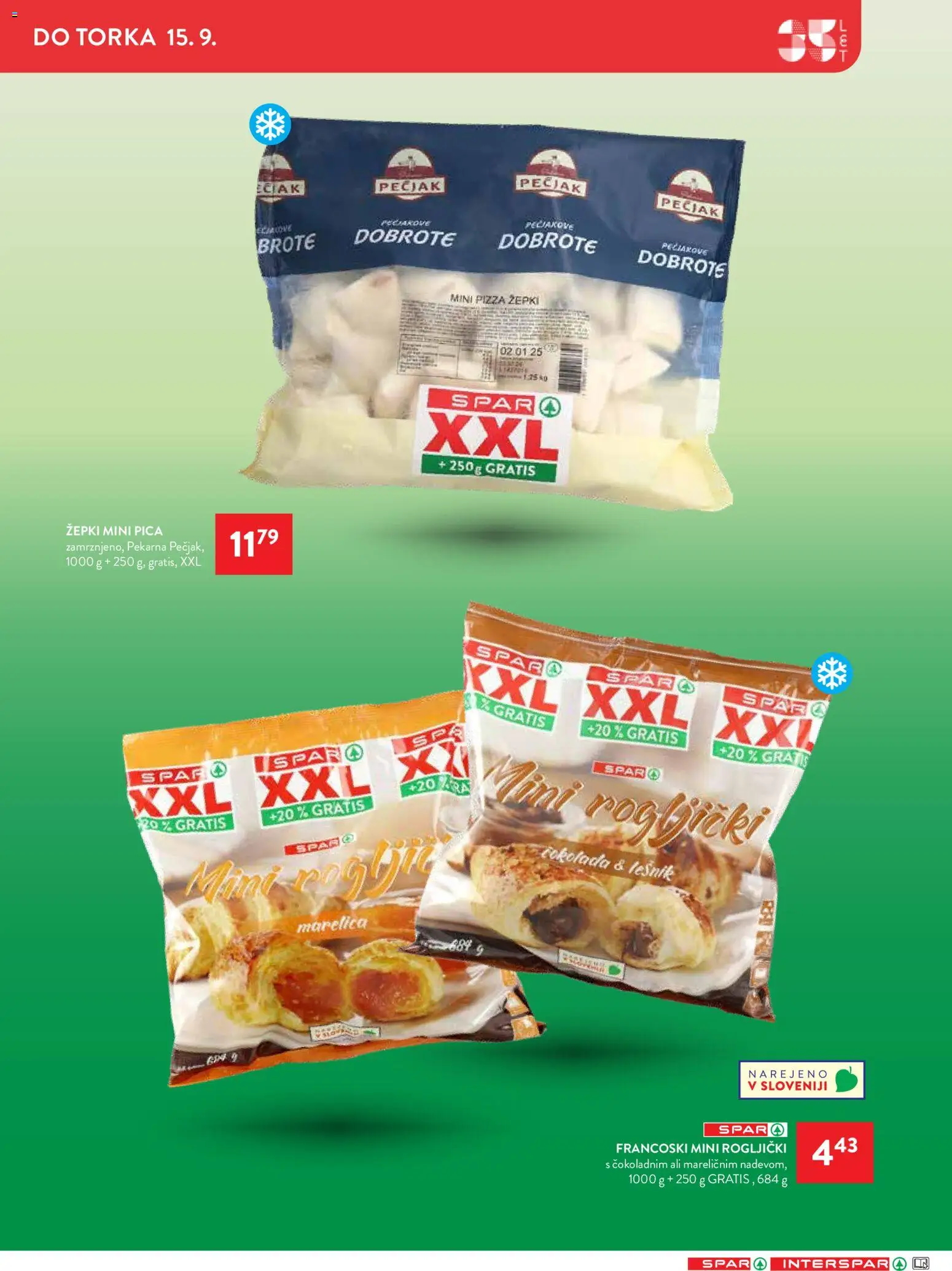 Novi Spar katalog ponudbe – veljaven od 09.09.2026 | Stran: 17 | Izdelki: Pekarna, Rogljički, Cokolada, Pica
