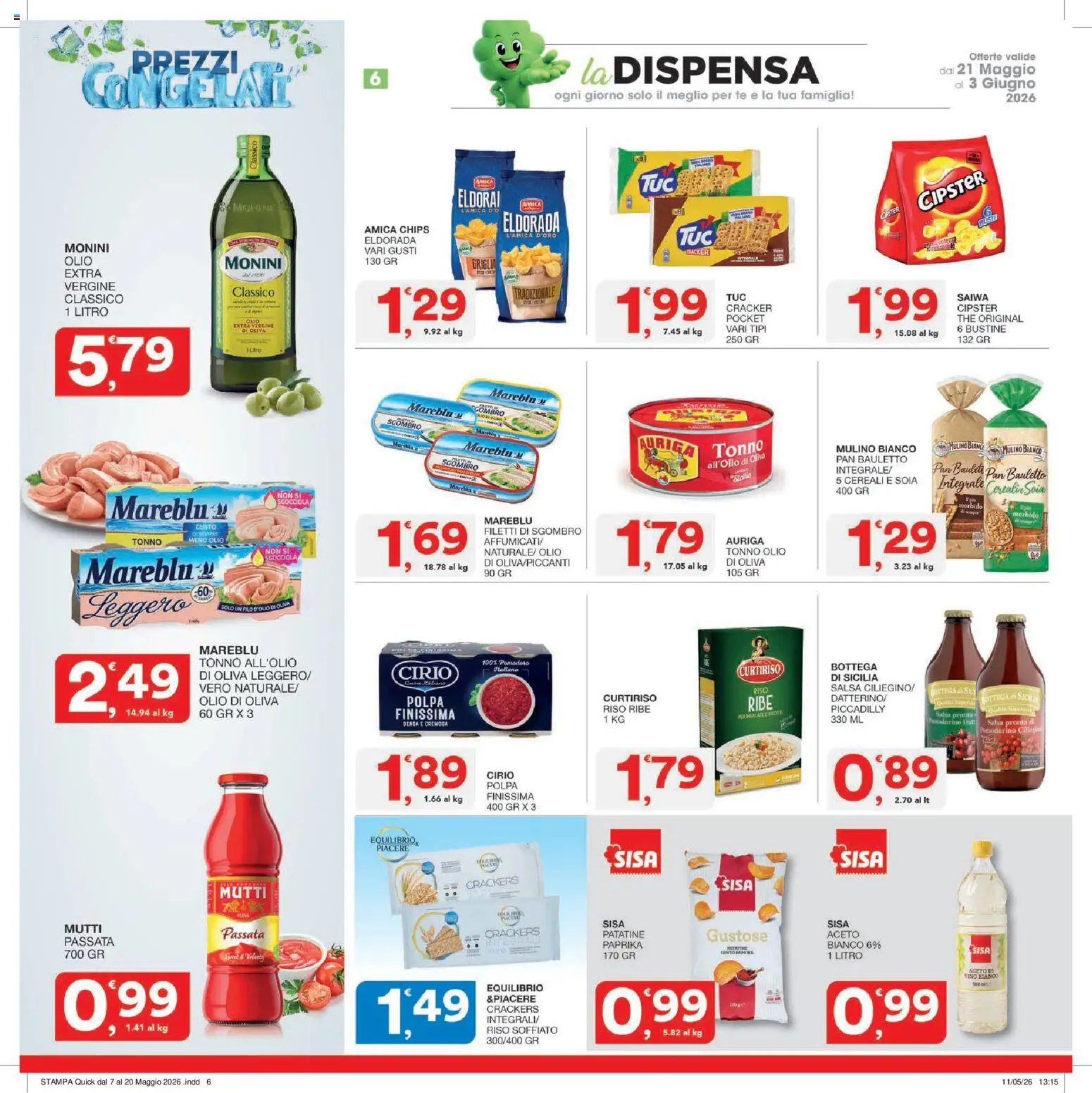 Volantino SISA del 21.05.2026 | Pagina: 6 | Prodotti: Riso, Aceto, Stampa, Sgombro