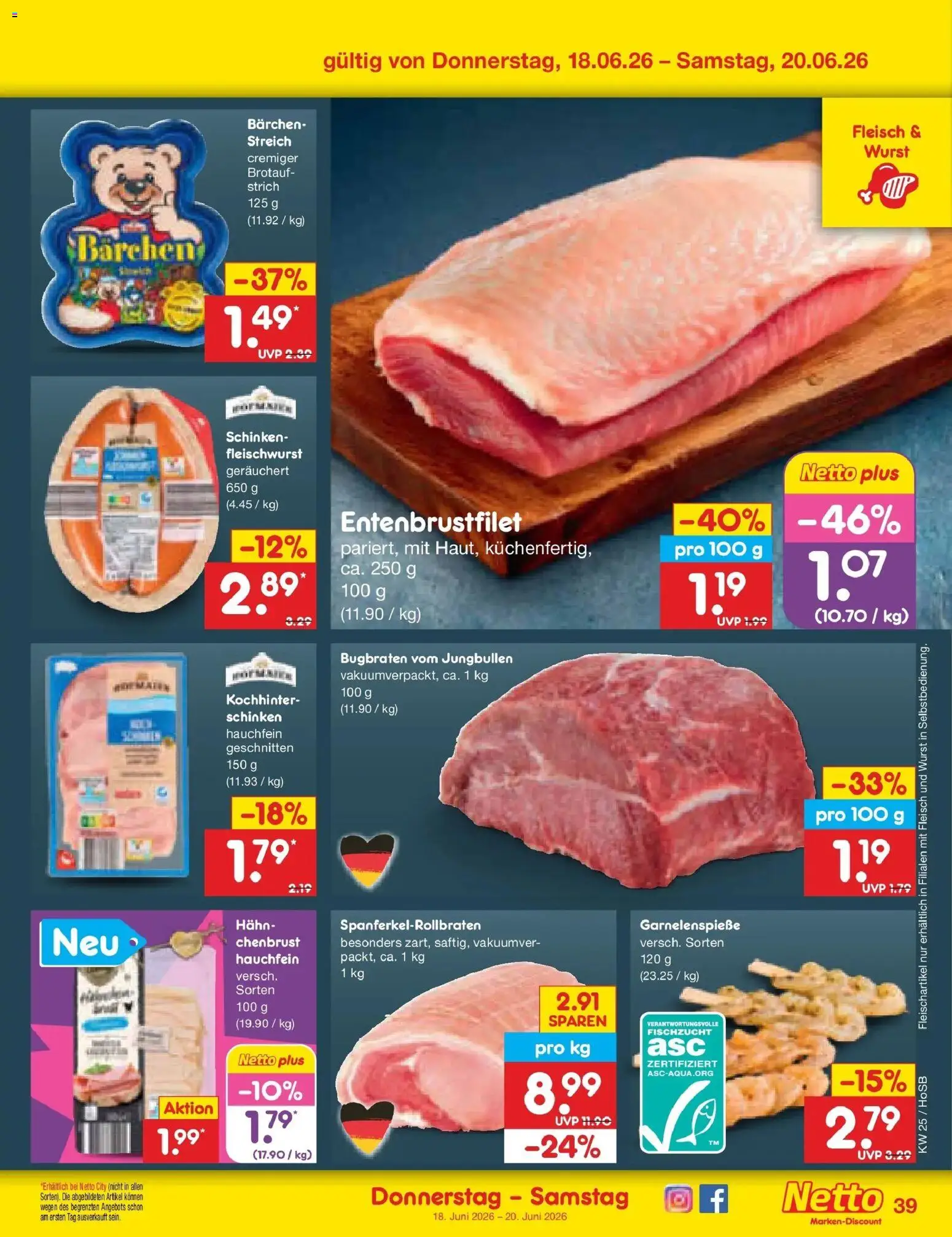 Netto Marken-Discount Prospekt Hannover – gültig ab 15.06.2026 | Seite: 51 | Produkte: Wurst, Schinken, Fleisch