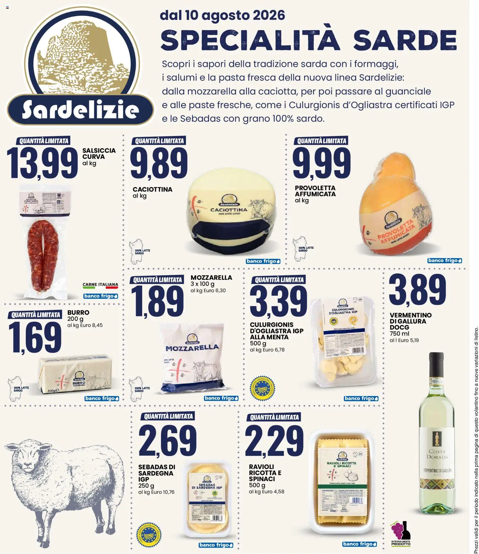 Volantino Eurospin del 10/08/2026 | Pagina: 8 | Prodotti: Burro, Pasta, Carne, Menta