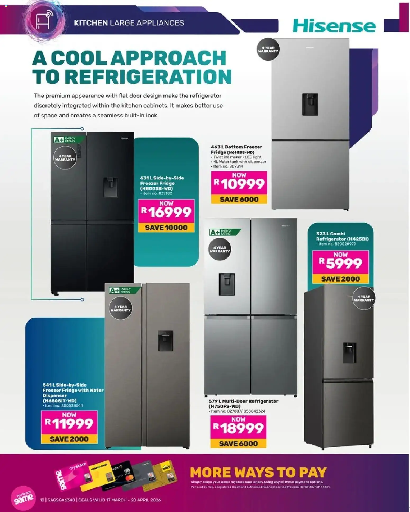 New Game catalogue – valid from 17.03.2026 | Page: 12 | Products: Tank, Freezer, Freezer fridge, Fridge