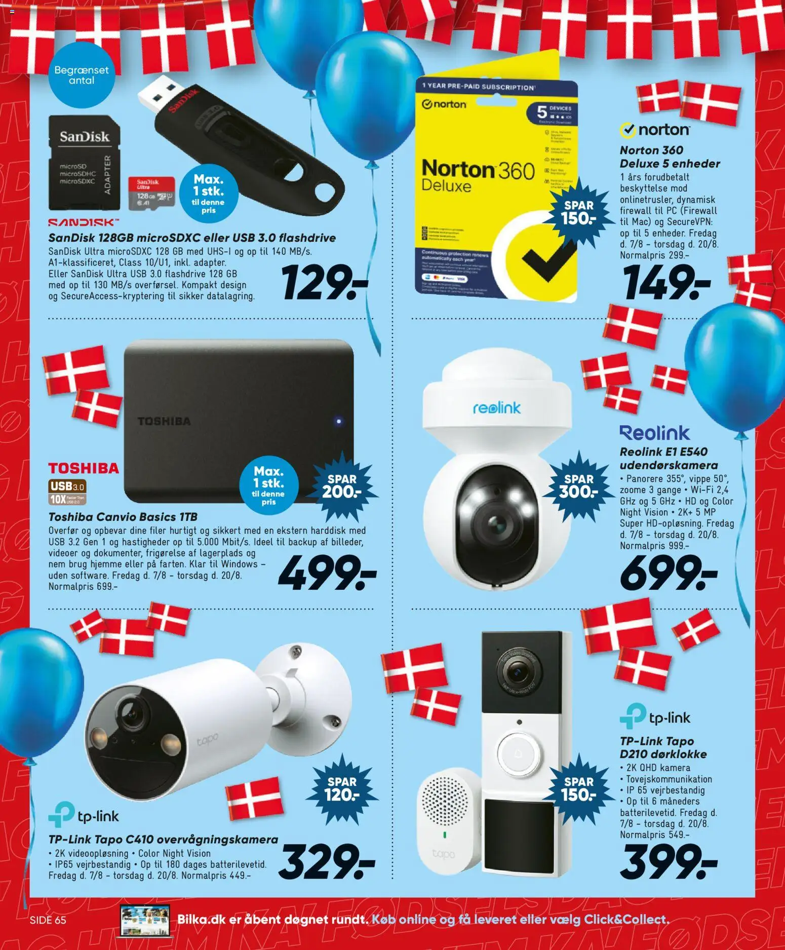 Bilka tilbudsavis – gyldig fra 07/08/2026 | Side: 18 | Produkter: Overvågningskamera, Ekstern Harddisk, Firewall, USB