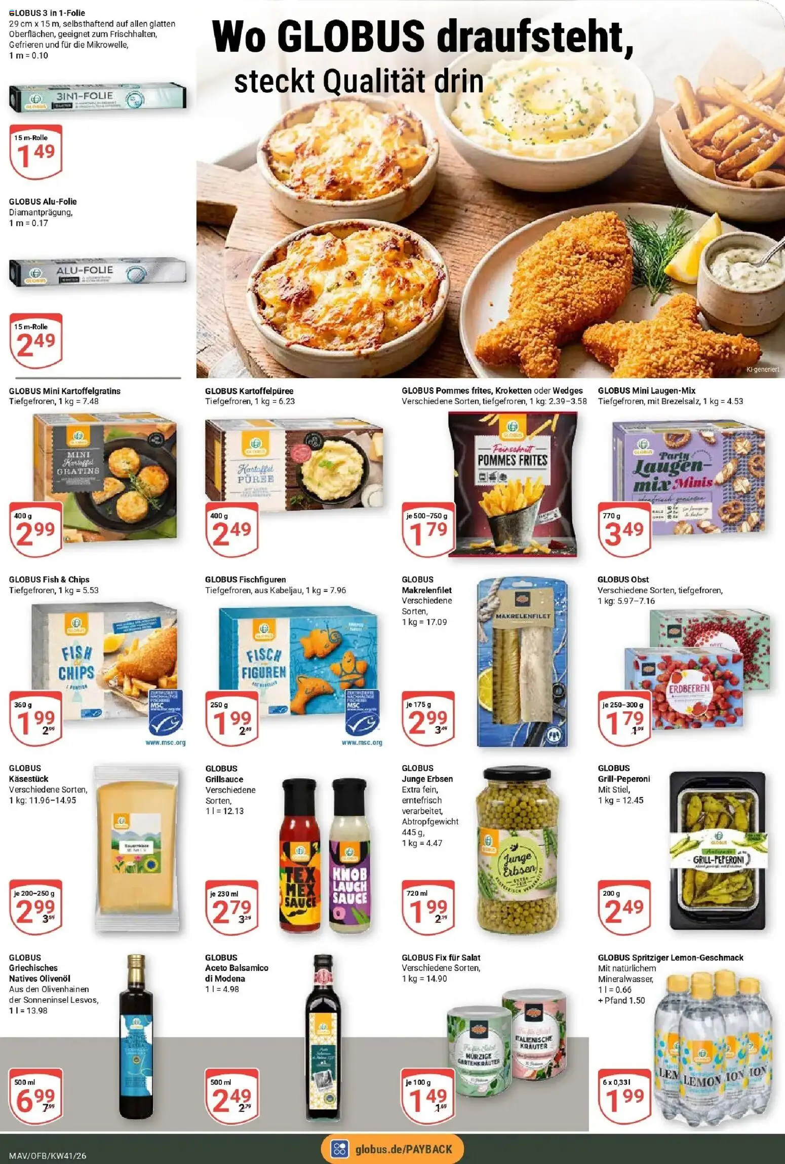 Globus Prospekt Mannheim (ab 05.10.2026) » Angebote online | Seite: 17 | Produkte: Pommes, Pommes frites, Chips, Lauch