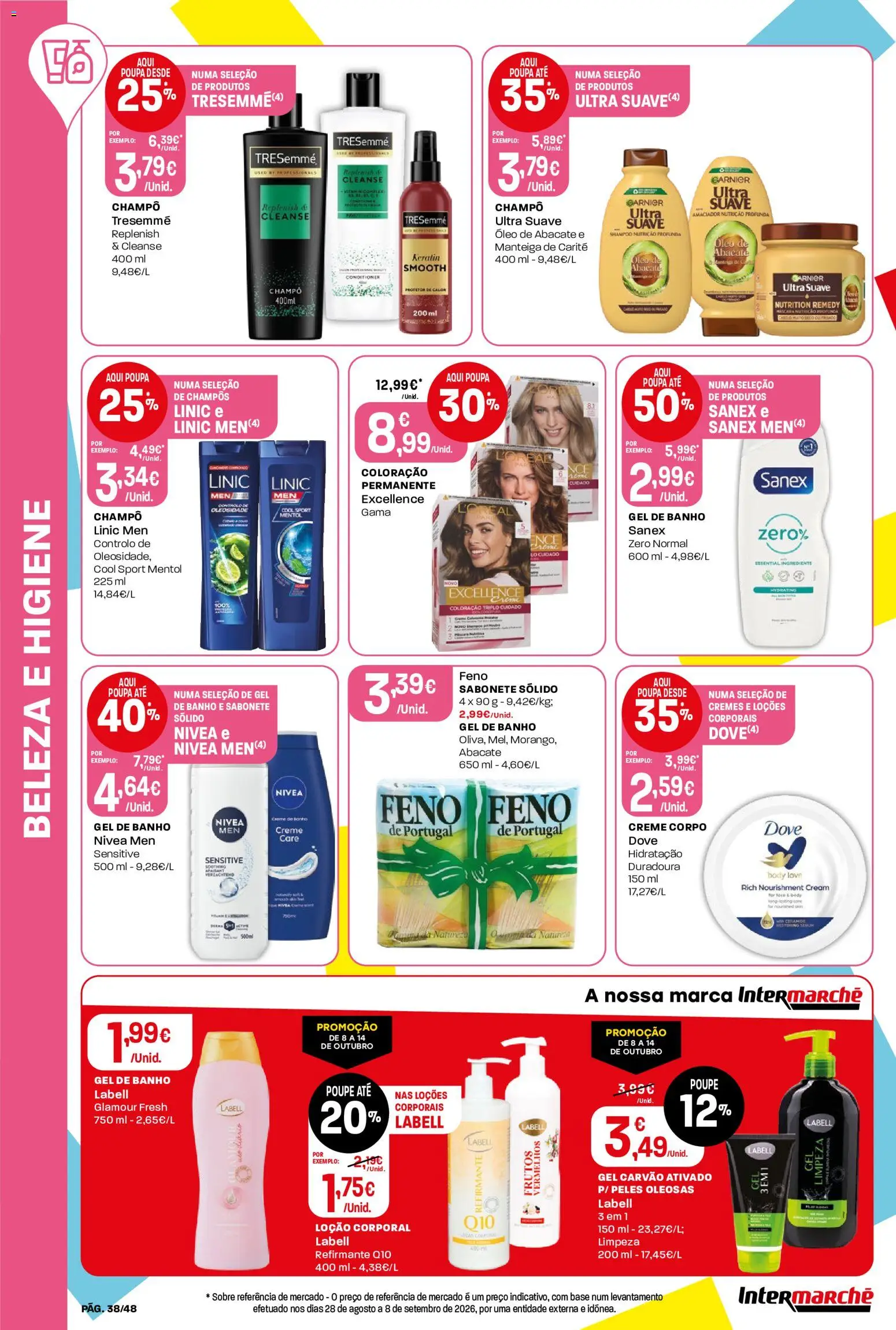 Intermarché folheto │ válido de 08/10/2026 | Página: 38 | Produtos: Champô, Loção corporal, Carvão ativado, Abacate