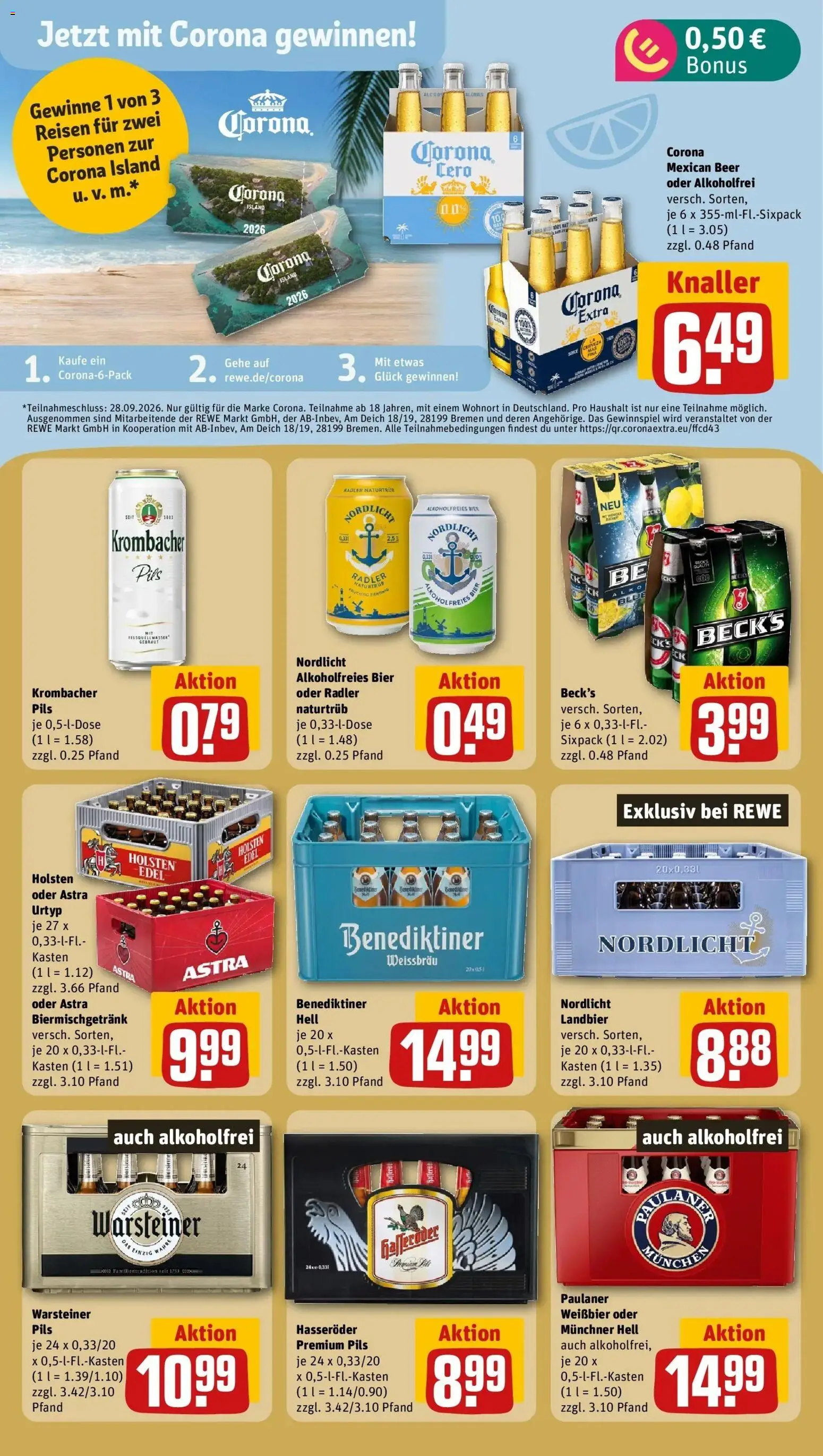 Rewe Prospekt Kiel – gültig ab 27.07.2026 | Seite: 17 | Produkte: Holsten edel, Astra, Radler, Hasseröder