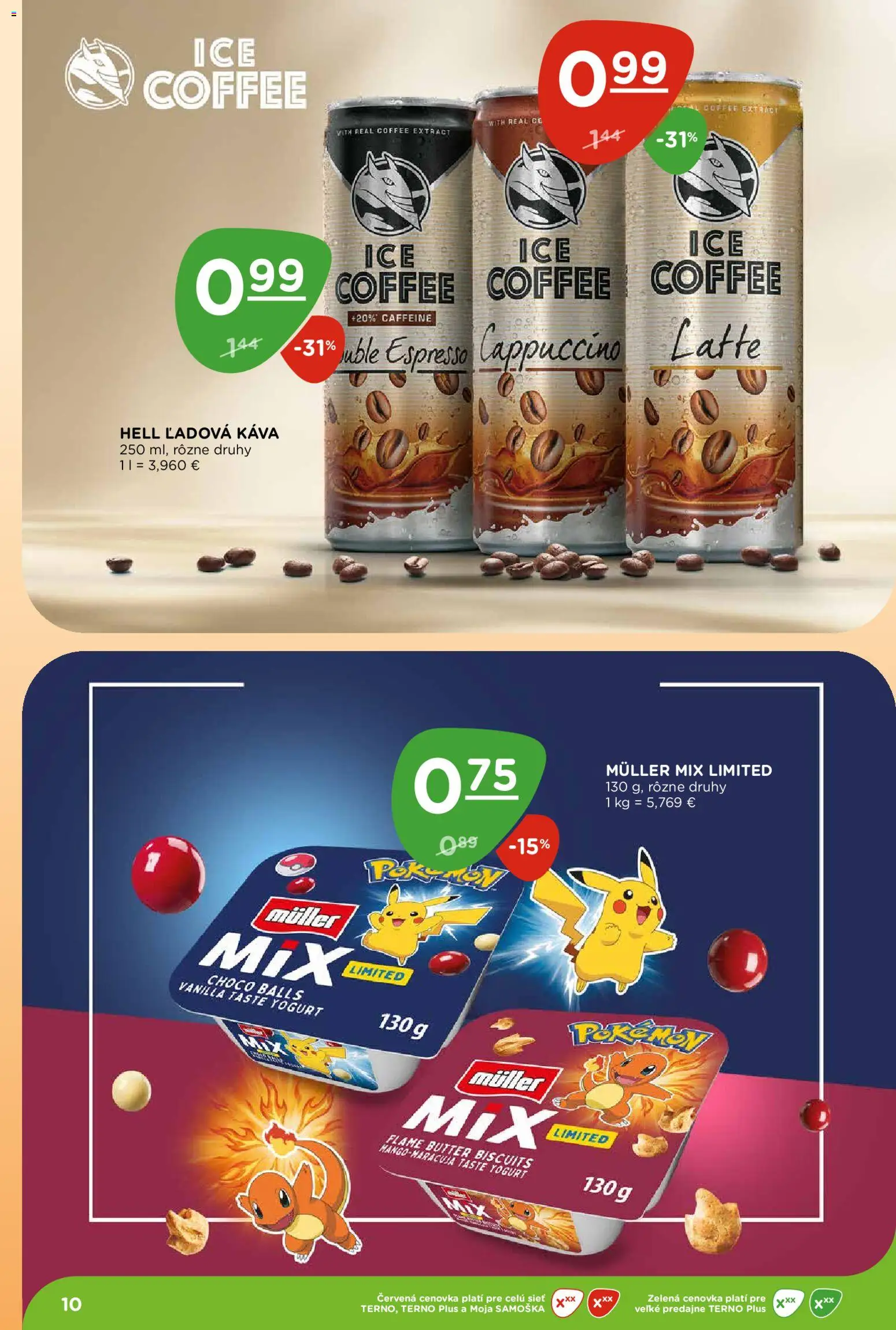 Nové Terno akcie – leták je platný od 22.10.2026 | Strana: 10 | Produkty: Káva, Ľadová káva, Cappuccino