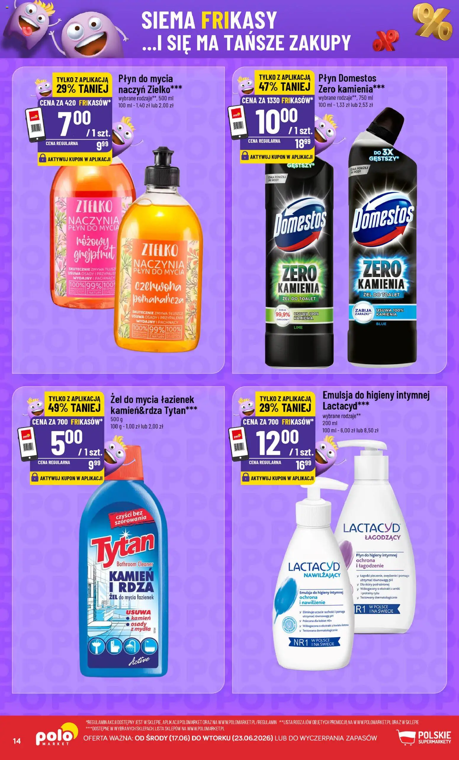 POLOmarket gazetka - Frikasowe Hity od 17.06.2026 | Strona: 14 | Produkty: Cleaner, Domestos, Grejpfrut, Płyn do higieny intymnej