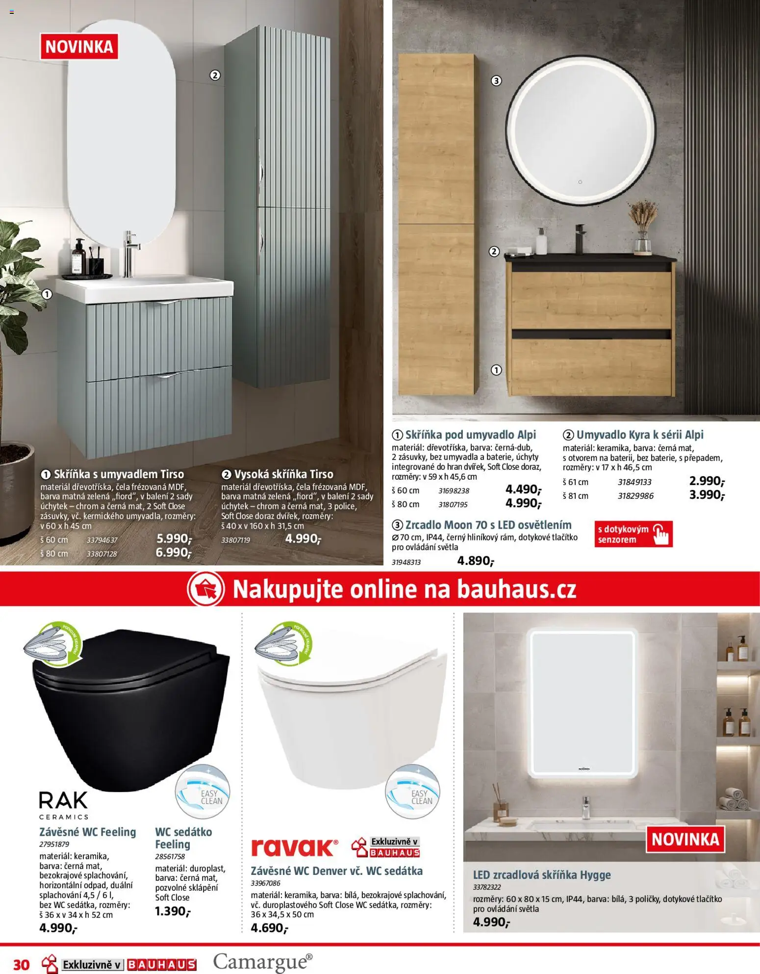 Bauhaus leták od 29.05.2026 | Strana: 30 | Produkty: Skříňka pod umyvadlo, Skříňka, Wc, LED