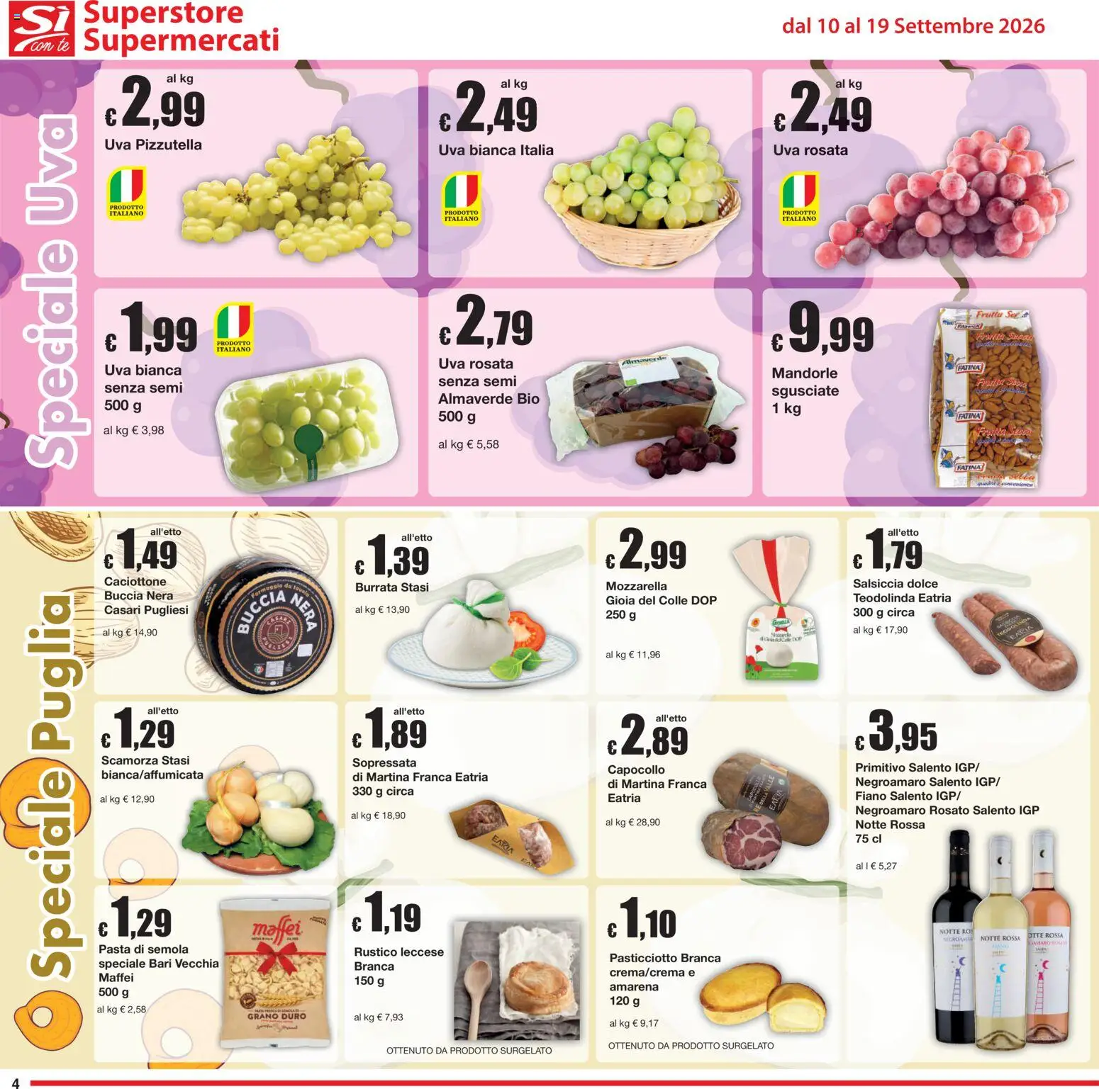Volantino Sì con Te del 03/09/2026 | Pagina: 4 | Prodotti: Pasta di semola, Formaggio, Pasta, Burrata