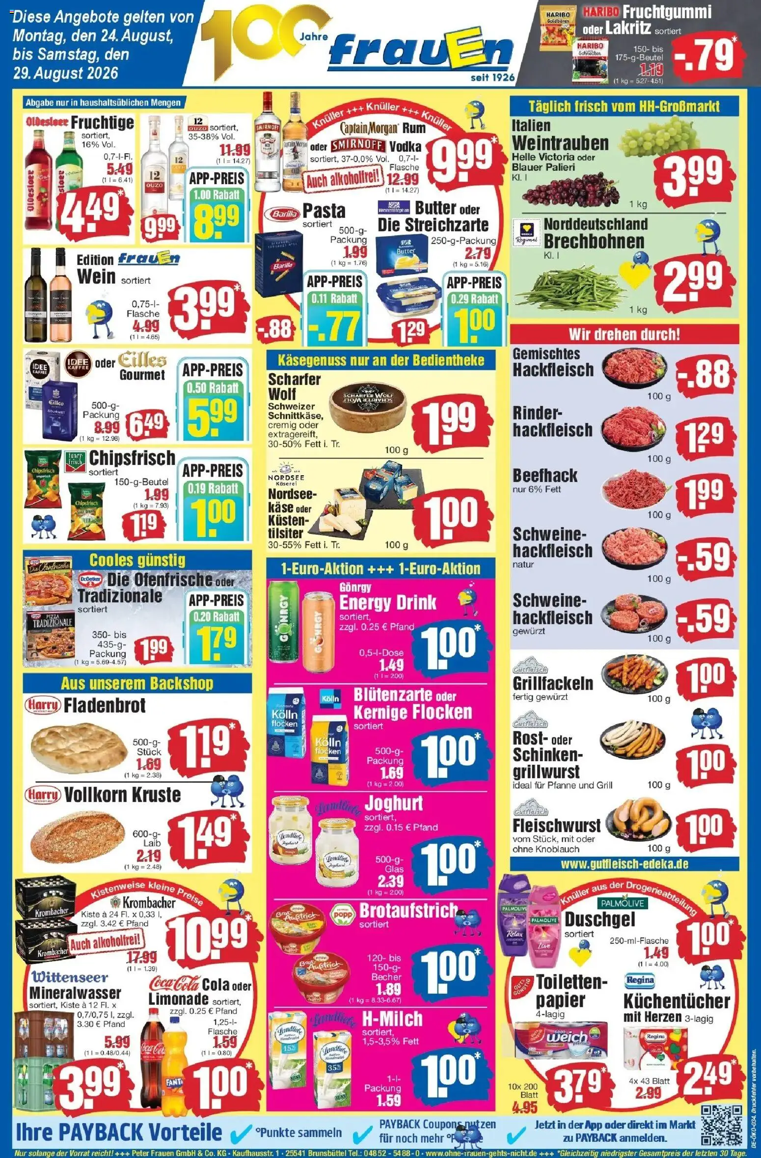 Edeka Prospekt Heide (ab 23.08.2026) » Angebote Online | Seite: 1 | Produkte: Rum, Mineralwasser, Krombacher, Flocken