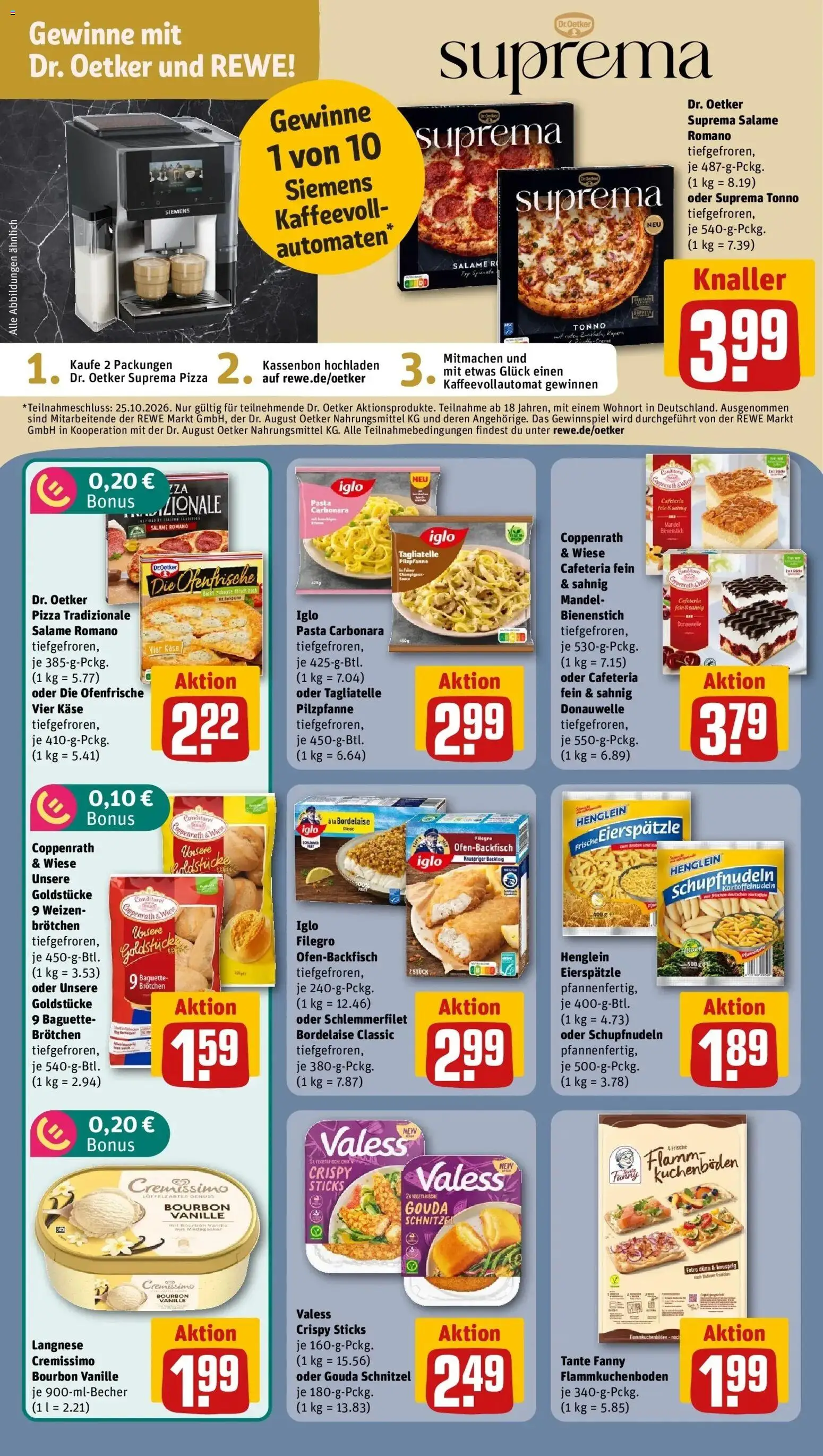 REWE Prospekt ab 05.10.2026 zum Blättern » Angebote | Seite: 14 | Produkte: Langnese, Iglo, Vanille, Pasta