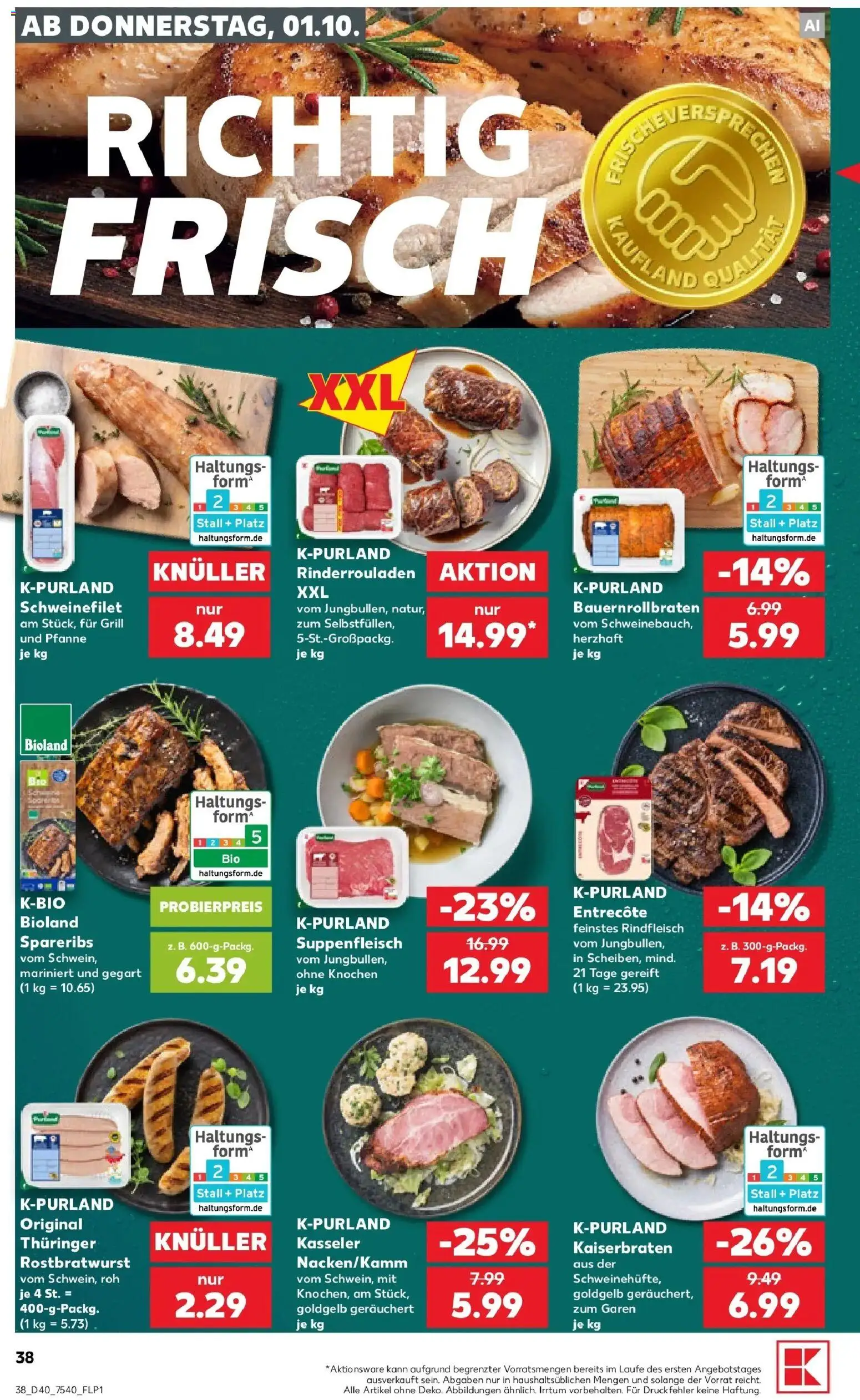 Prospekt Kaufland ab 28.09.2026 » Angebote Online zum Blättern | Seite: 48 | Produkte: Rinderrouladen, Grill, Suppenfleisch, Rindfleisch