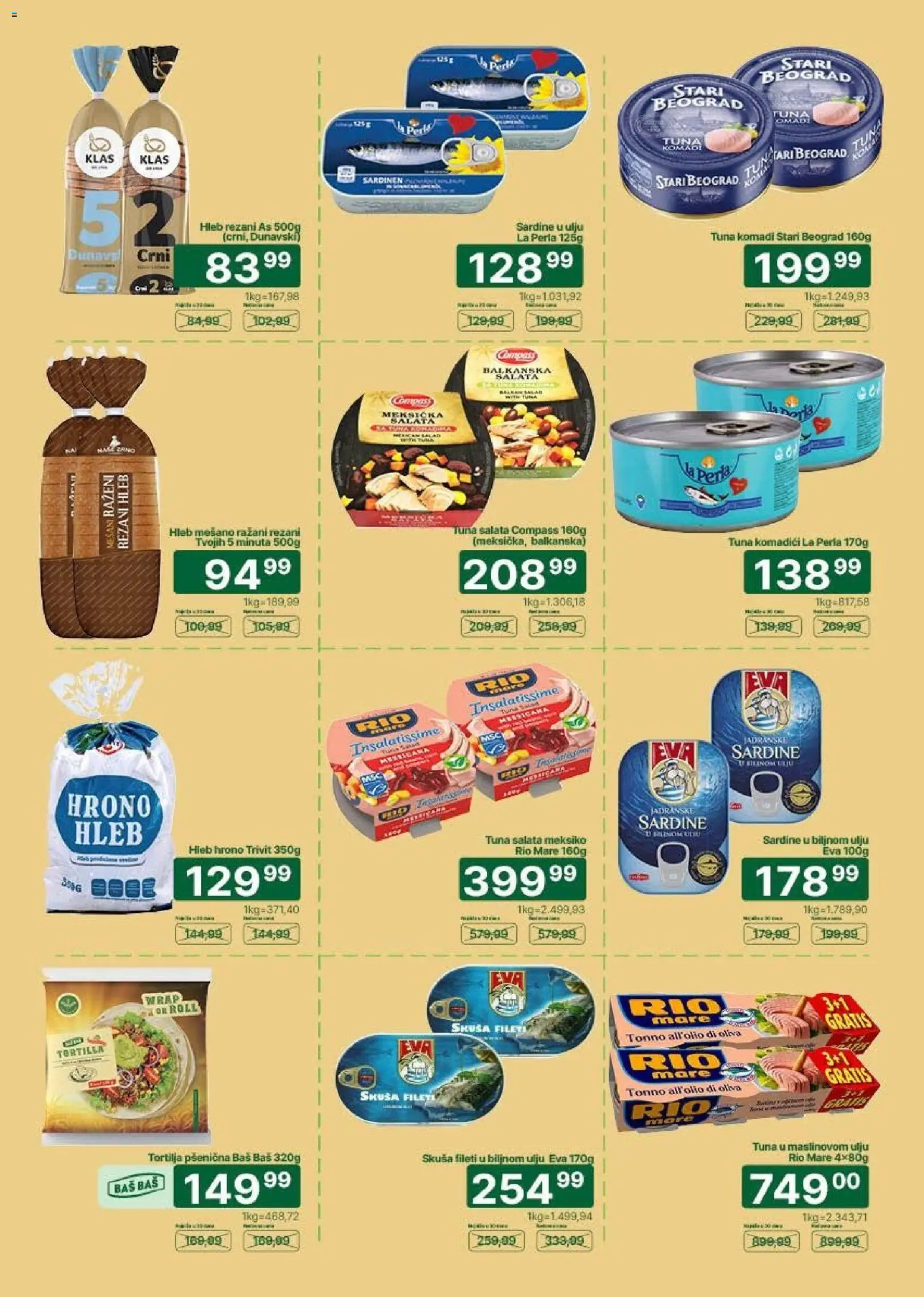 Univerexport katalog - važi od 25.05.2026 | Strana: 10 | Proizvode: Rezani hleb, Tortilja, Rio mare, Hleb