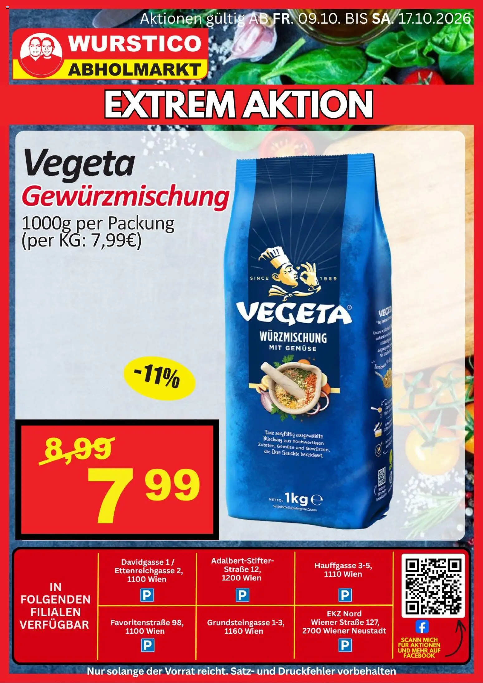 Wurstico Abholmarkt Flugblatt gültig ab 15.10.2026 | Seite: 4 | Produkte: Gemüse, Zutaten