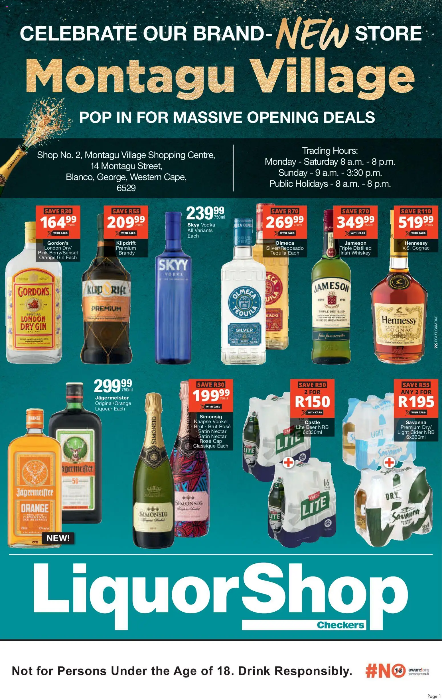 New Checkers catalogue – valid from 18.05.2026 | Page: 1 | Products: Cap, Gin, Vodka, Whiskey