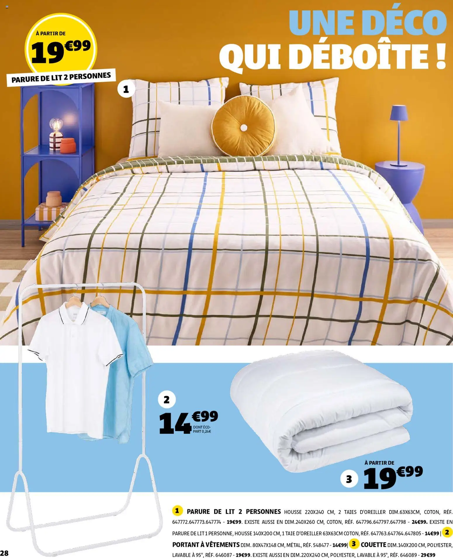 {H1} | Page: 28 | Produits: Parure de lit, Lit, Vêtements, Portant a vêtements