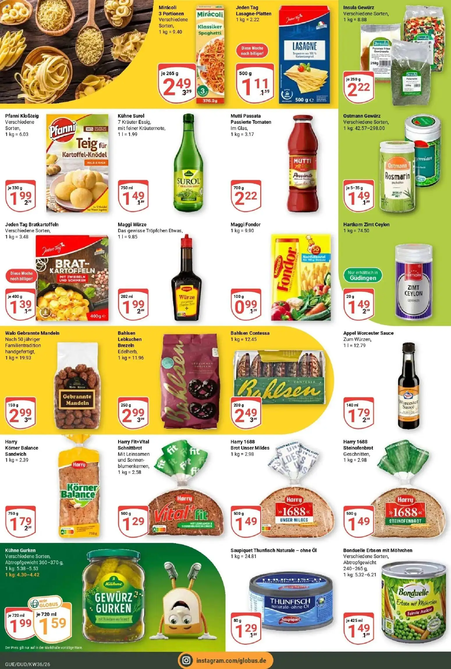 Globus Prospekt Saarbrücken-Dudweiler (ab 31.08.2026) » Angebote online | Seite: 19 | Produkte: Thunfisch, Spaghetti, Tomaten, Erbsen