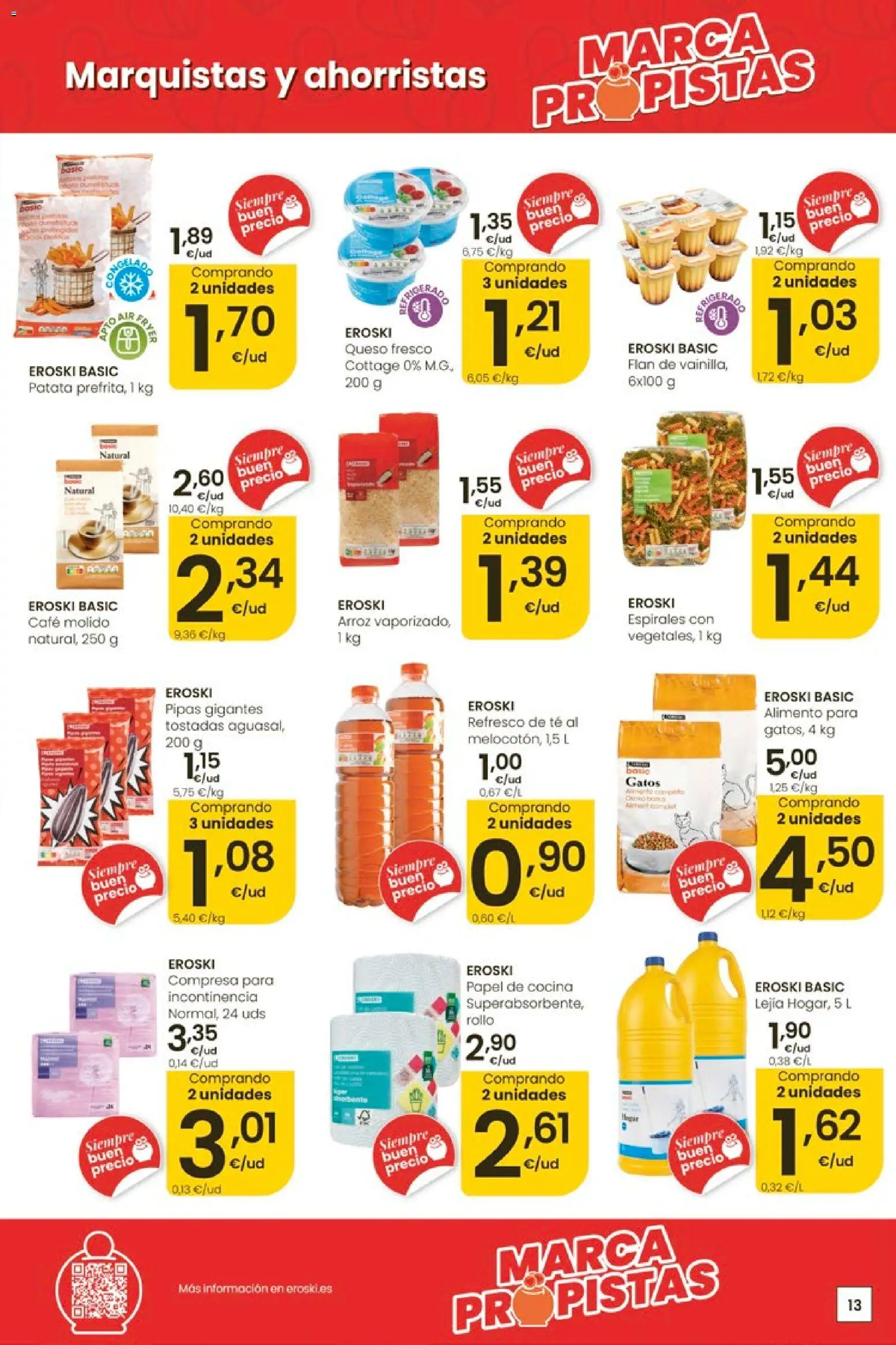 Eroski Quieres ahorrar conmigo │ válido desde el 14.05.2026 | Página: 13 | Productos: Queso, Queso fresco, Café molido, Cocina
