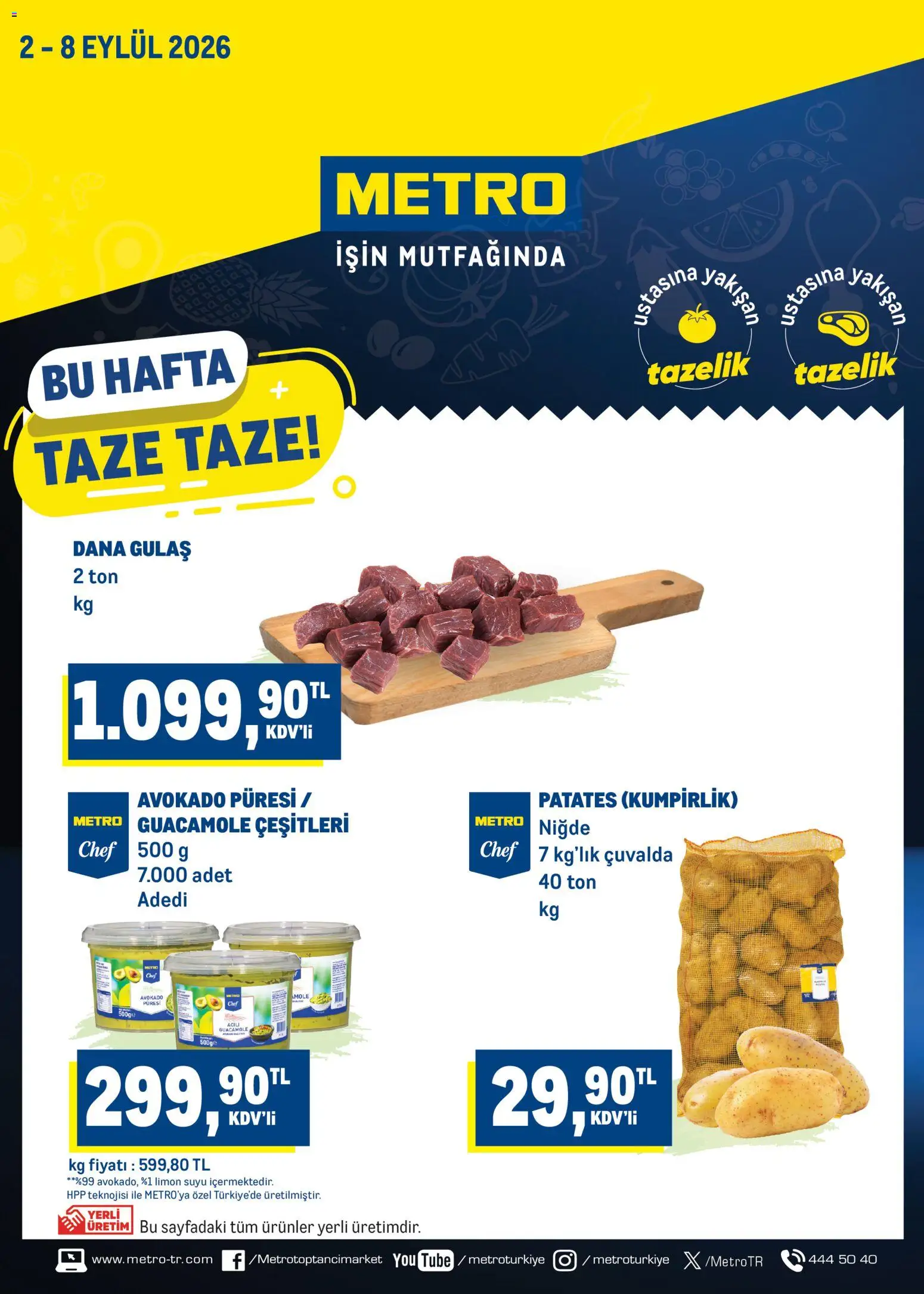 Metro Katalog - 02 Eylül 2026 tarihinden itibaren geçerlidir | Sayfa: 1 | Ürünler: Guacamole, Avokado, Patates, Limon