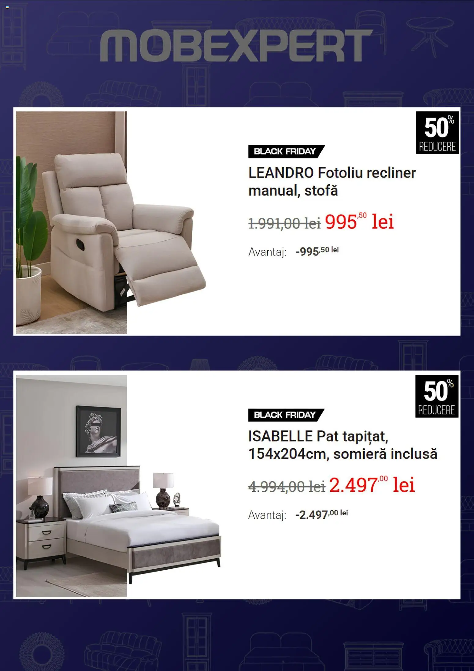 Noul catalog Mobexpert – valabil de la 02.11.2026 | Pagină: 2 | Produse: Pat, Fotoliu, Black