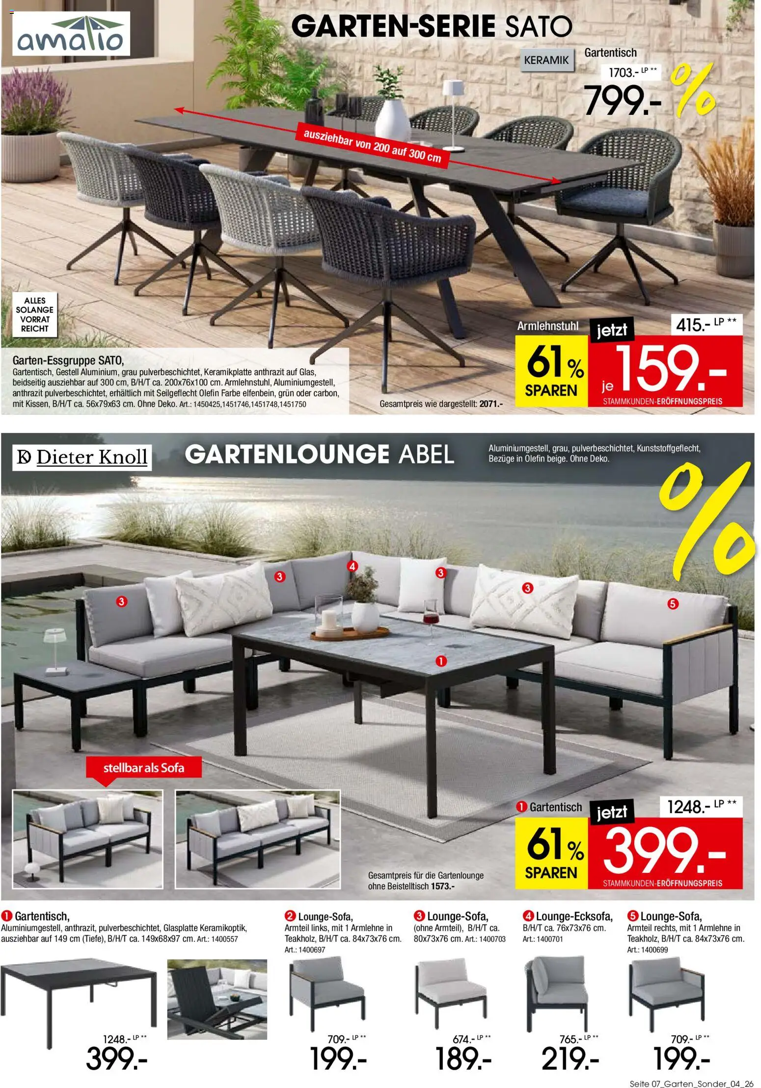Zurbrüggen Gartentrends 2026 – gültig ab 09.06.2026 | Seite: 7 | Produkte: Beistelltisch, Sofa