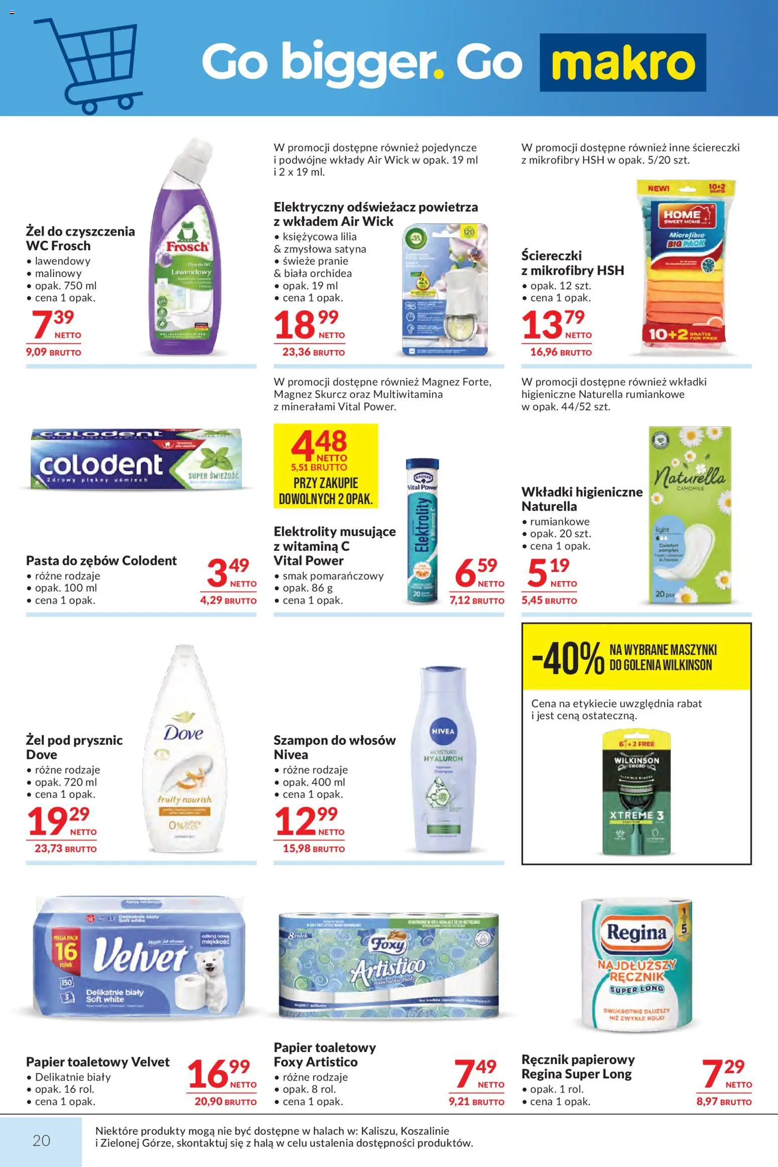 Makro gazetka od 21.07.2026 | Strona: 20 | Produkty: Odświeżacz powietrza, Prysznic, Pasta do zębów, Ręcznik papierowy