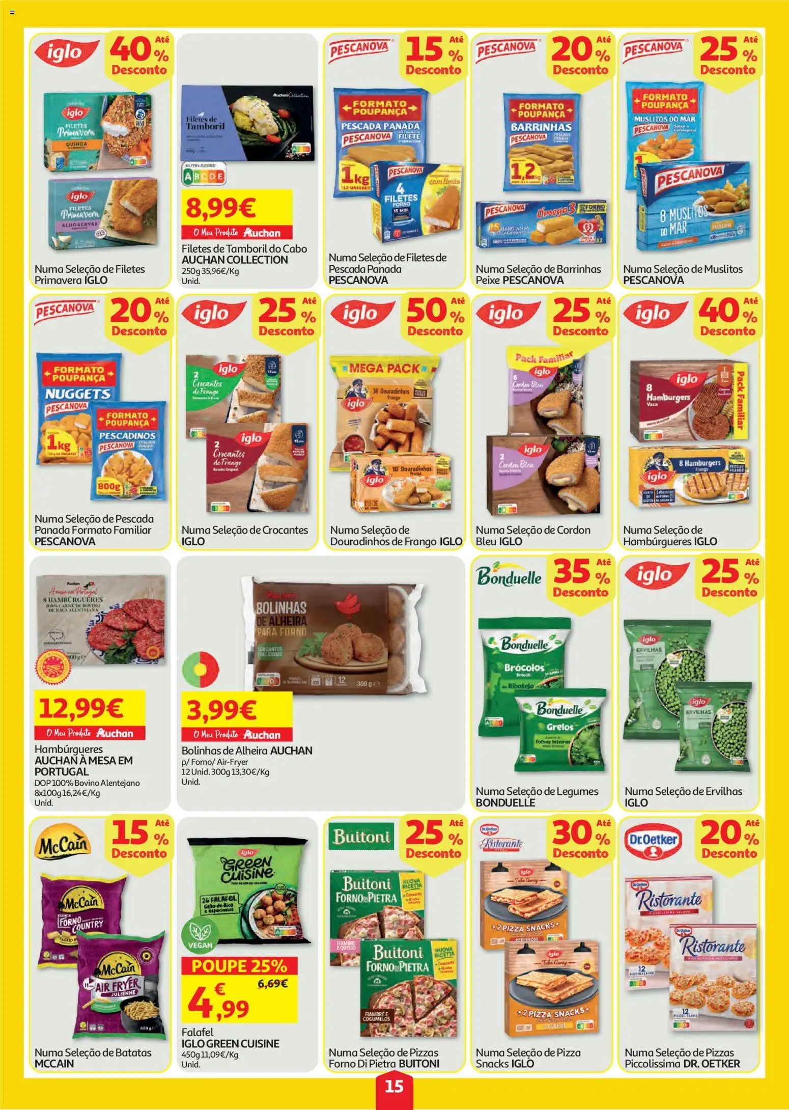 Auchan folheto │ válido de 06/08/2026 | Página: 15 | Produtos: Pescada, Quinoa, Mesa, Pizza