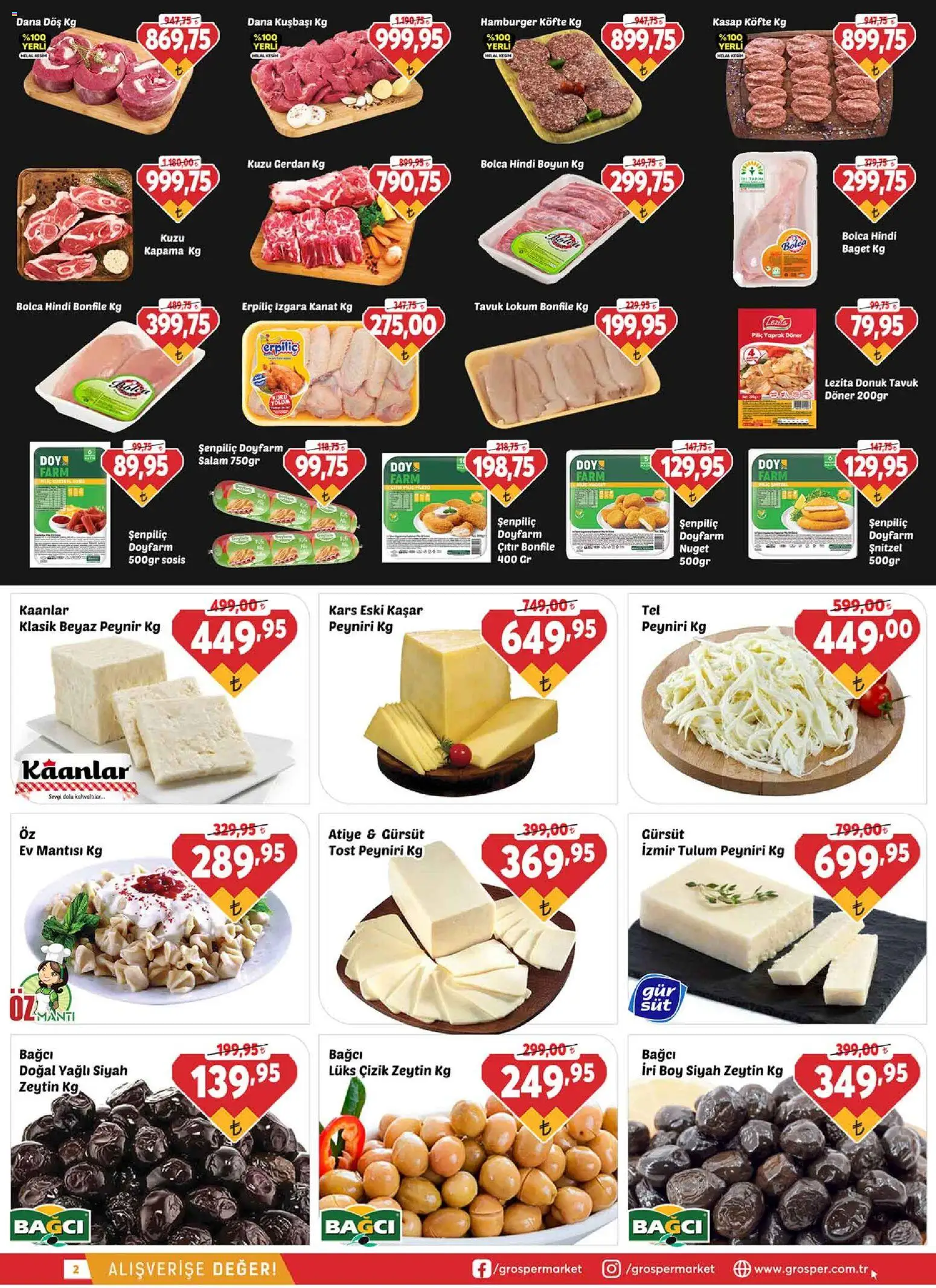 Grosper Katalog - 30 Eylül 2026 tarihinden itibaren geçerlidir | Sayfa: 2 | Ürünler: Döner, Tulum, Sosis, Zeytin