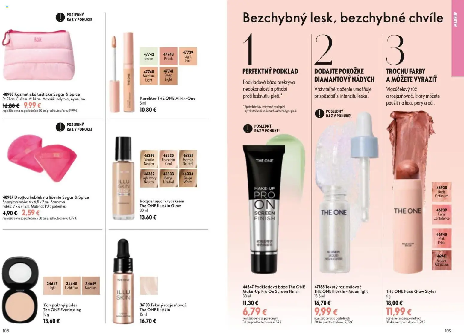 Nové Oriflame akcie – leták je platný od 09.09.2026 | Strana: 55 | Produkty: Púder, Rozjasňovač, Hubka, Krém