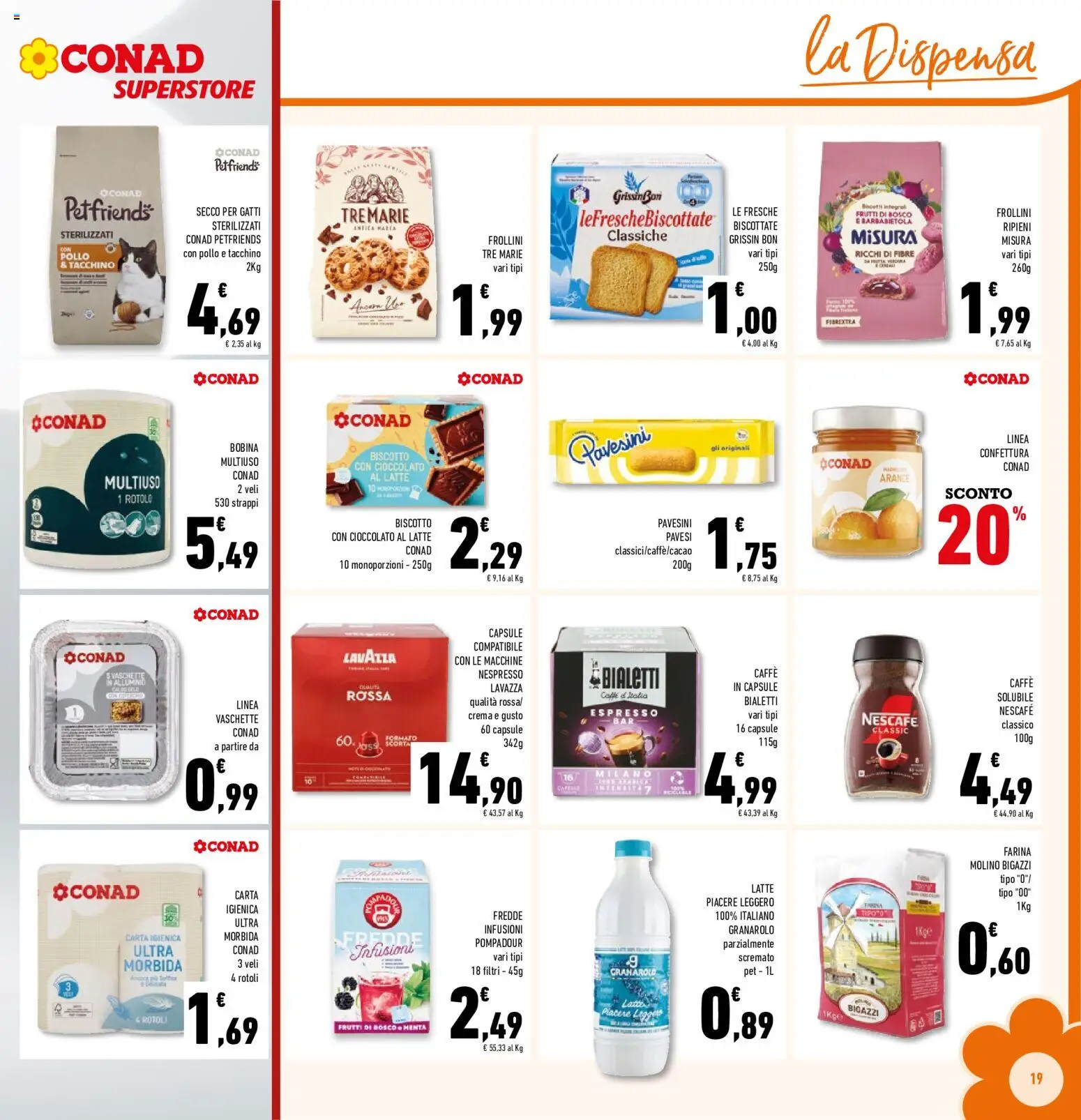 Volantino Conad del 17.06.2026 | Pagina: 19 | Prodotti: Carta igienica, Pollo, Latte, Frollini