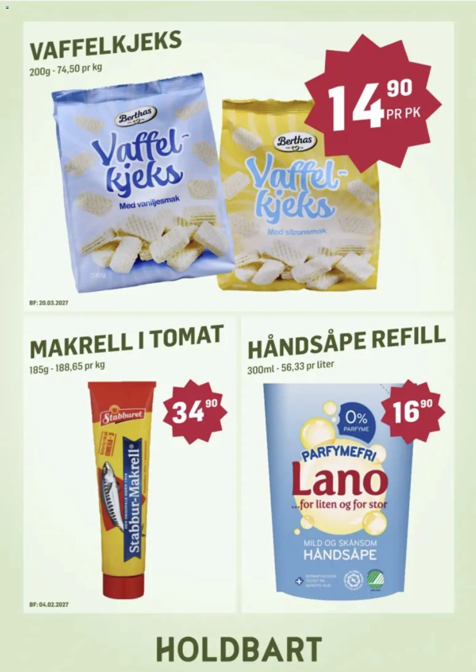 {H1} | Side: 5 | Produkter: Kjeks, Tomat, Makrell, Omega 3