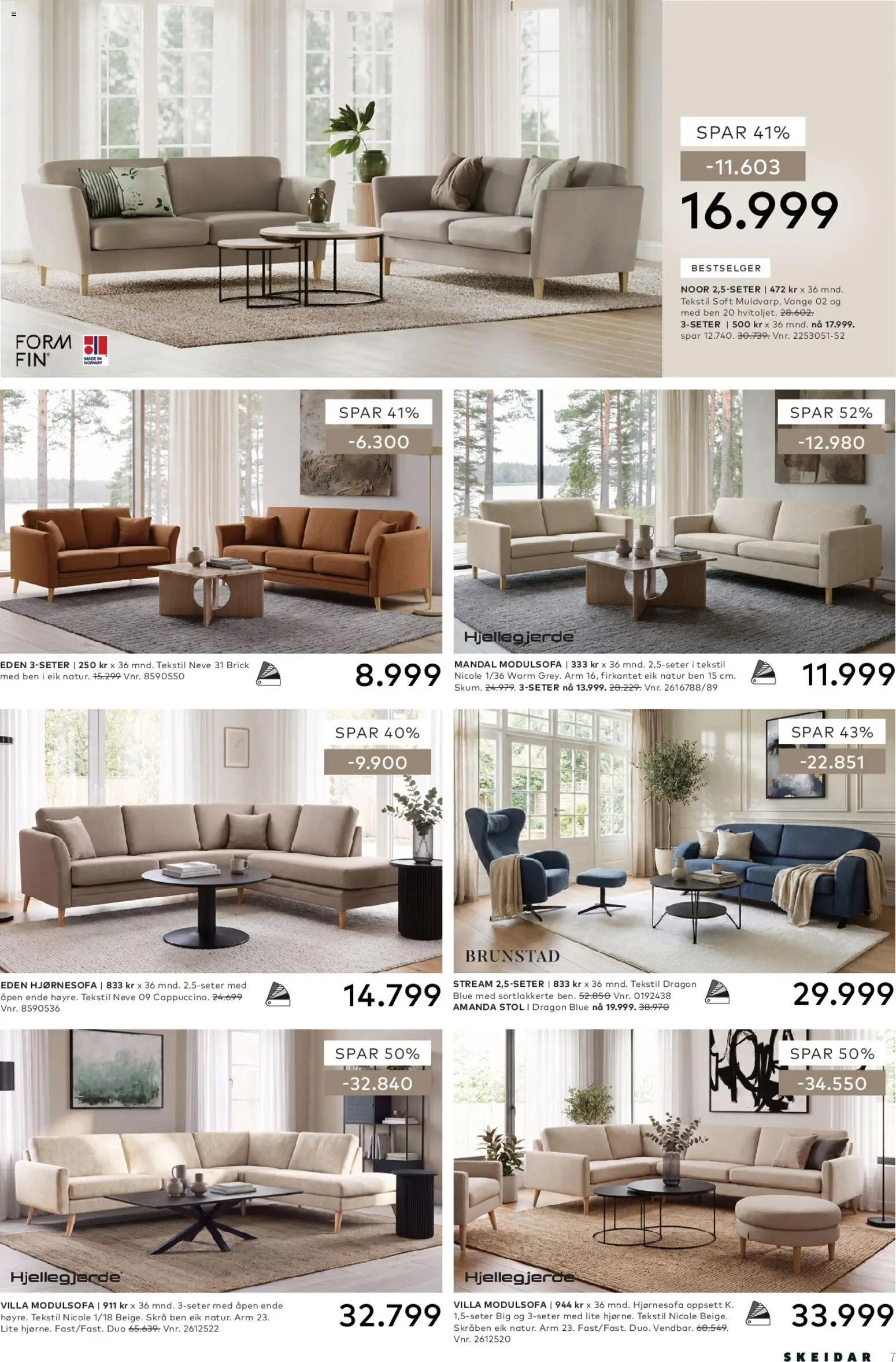 {H1} | Side: 7 | Produkter: Hjørnesofa, Stol
