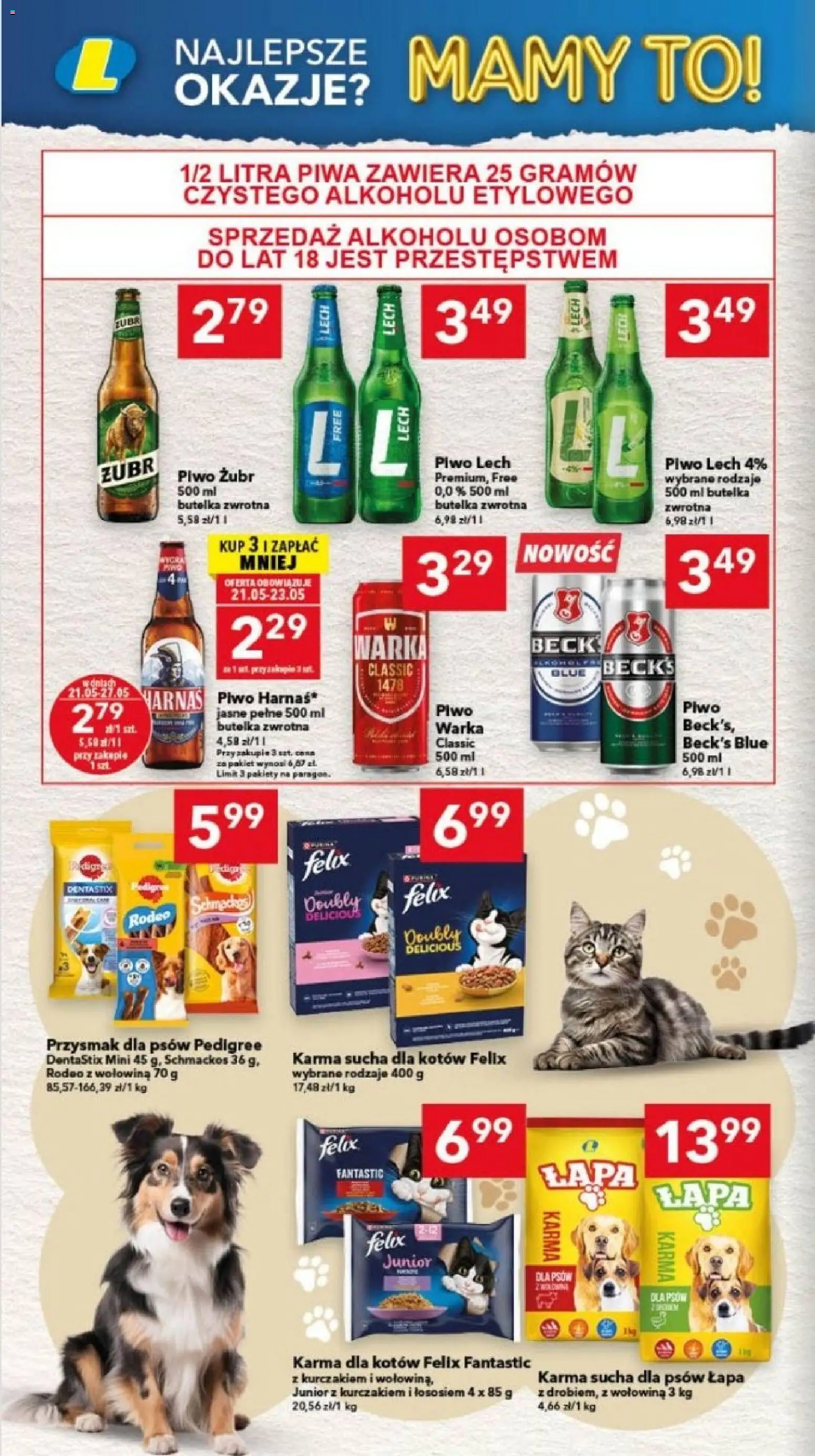 Lewiatan gazetka - Bydgoszcz od 21.05.2026 | Strona: 12 | Produkty: Pedigree, Harnaś, Piwo, Wołowina