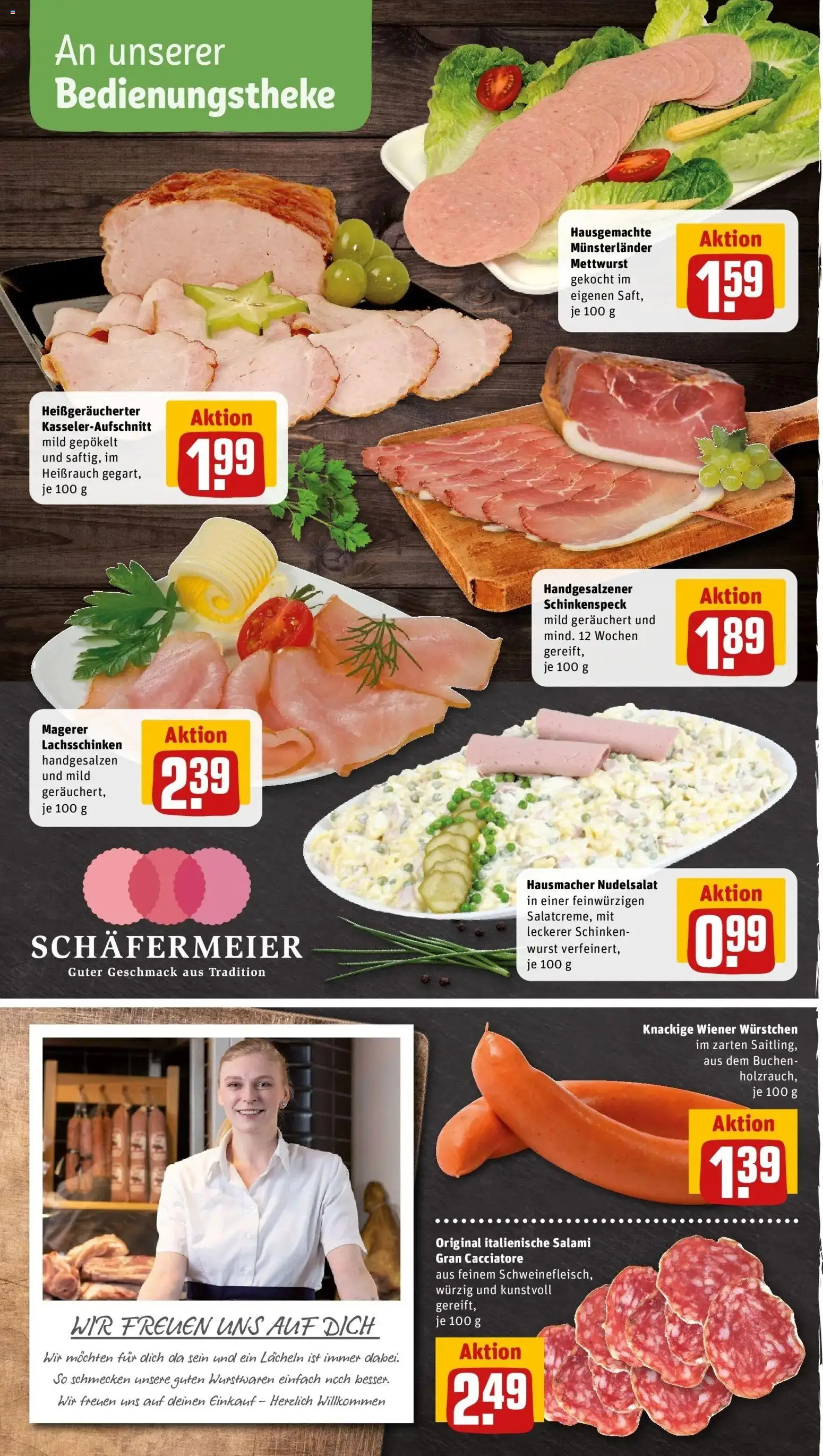 REWE Prospekt ab 03.08.2026 zum Blättern » Angebote | Seite: 8 | Produkte: Wiener wurstchen, Wurst, Salami, Schinken