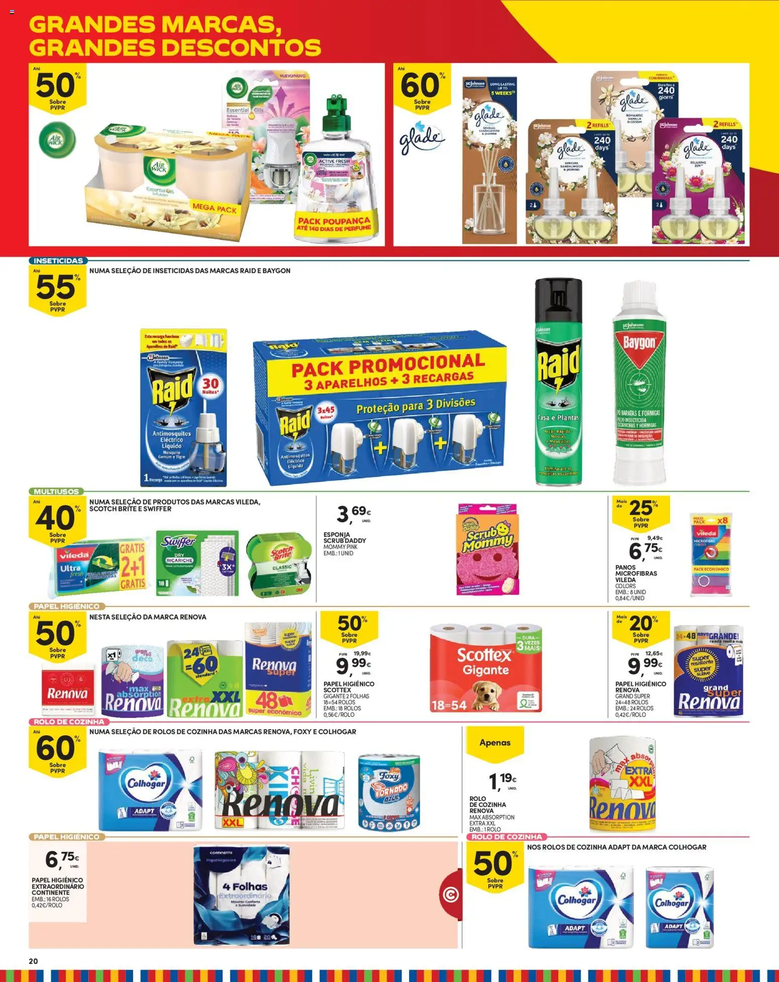 Continente Madeira │ válido de 18/08/2026 | Página: 20 | Produtos: Papel higiénico, Perfume, Pó, Esponja