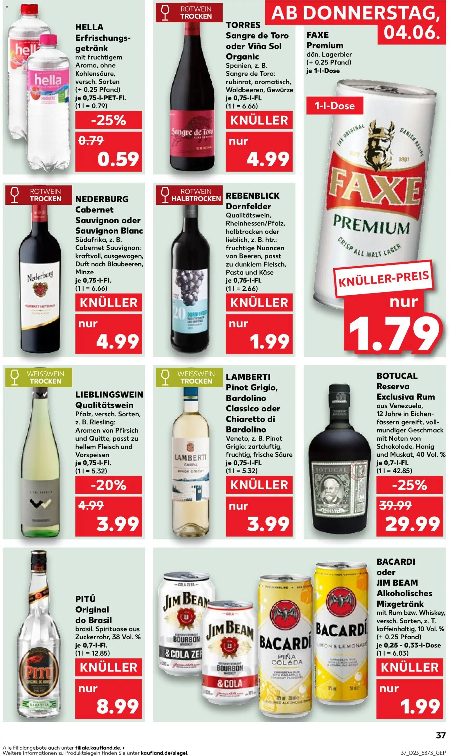 Kaufland Prospekt Hamburg – gültig ab 04.06.2026 | Seite: 37 | Produkte: Jim beam, Käse, Gewürze, Fleisch