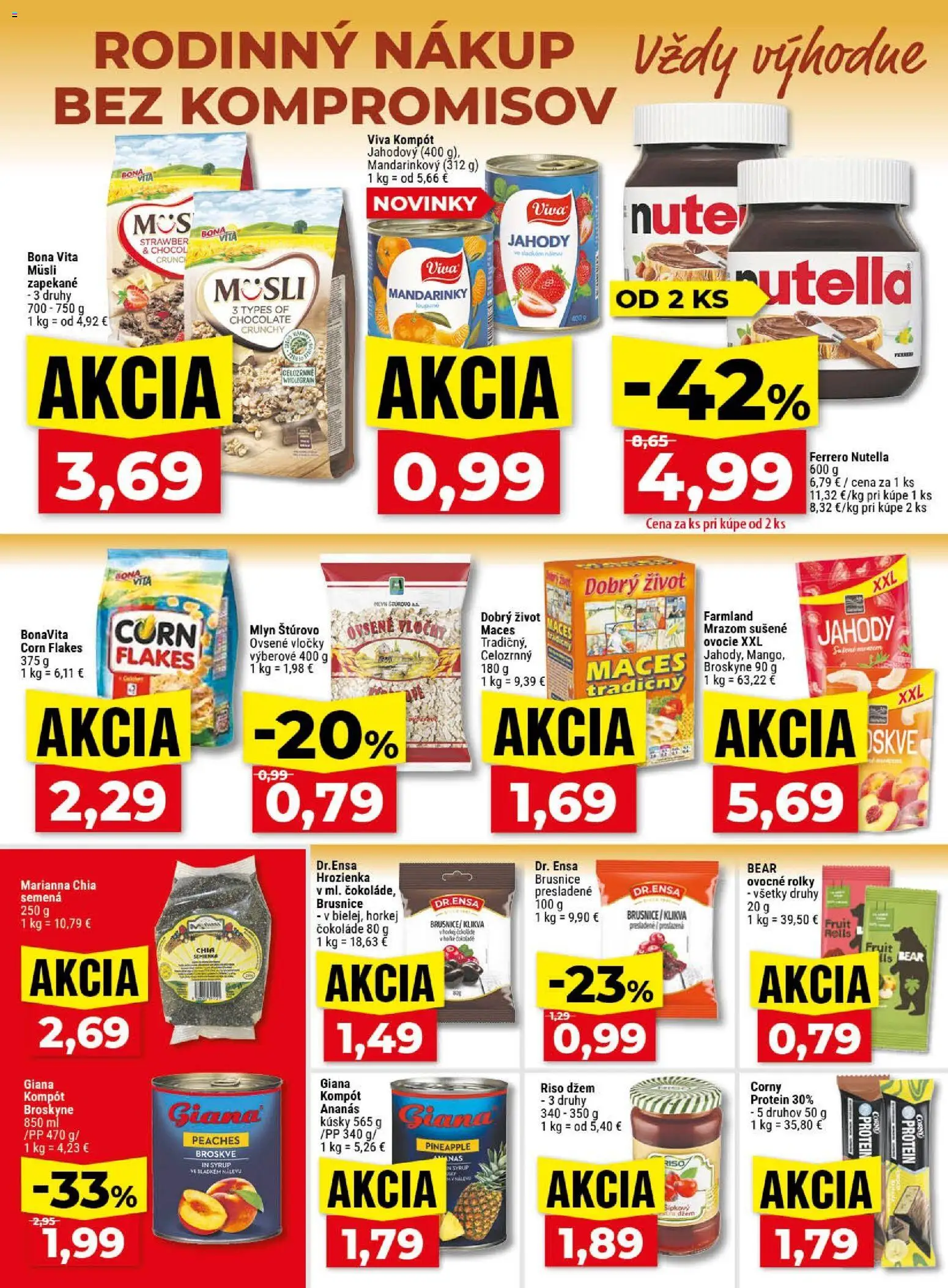 Nové Klas akcie – leták je platný od 03.08.2026 | Strana: 13 | Produkty: Müsli, Mandarinky, Vločky, Broskyne