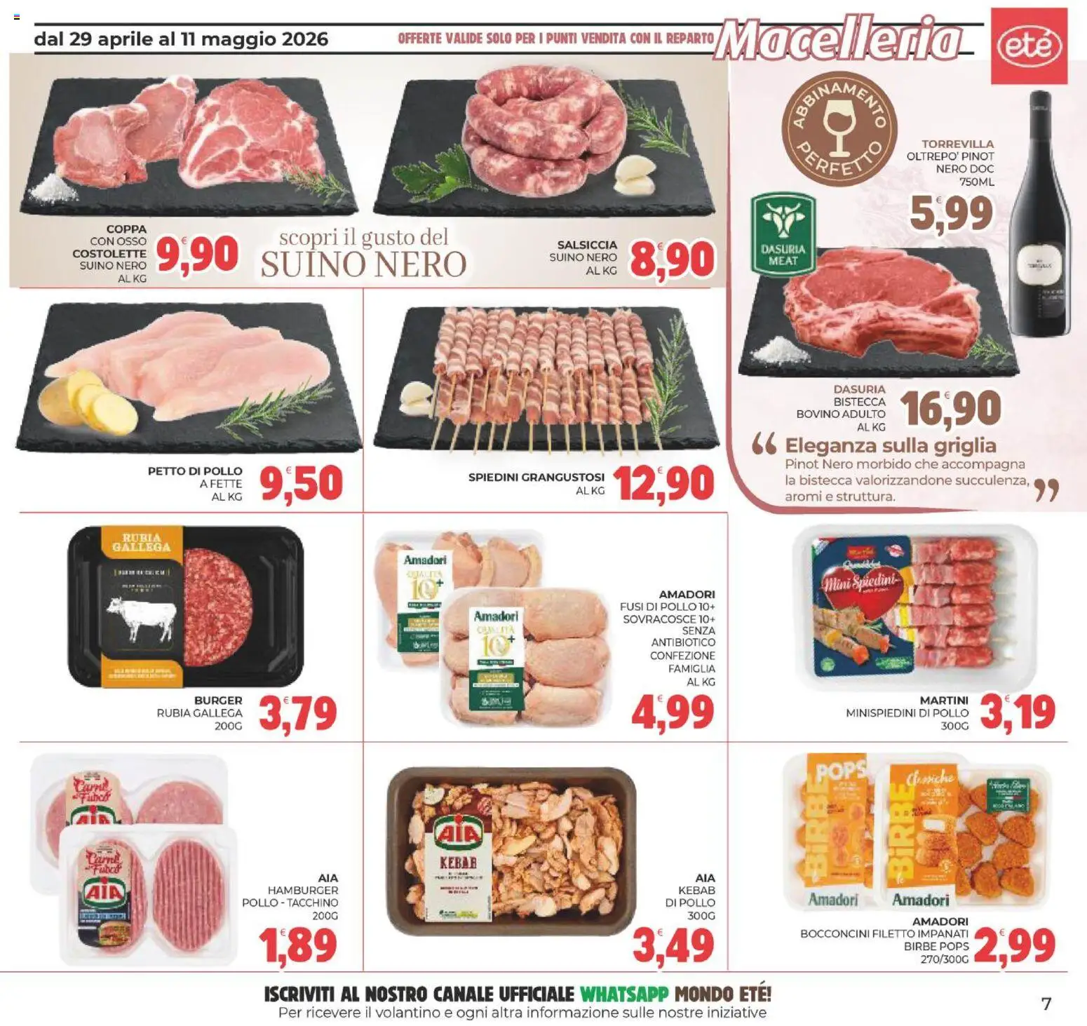 Volantino Eté del 29.04.2026 | Pagina: 7 | Prodotti: Bovino, Petto di Pollo, Griglia, Hamburger