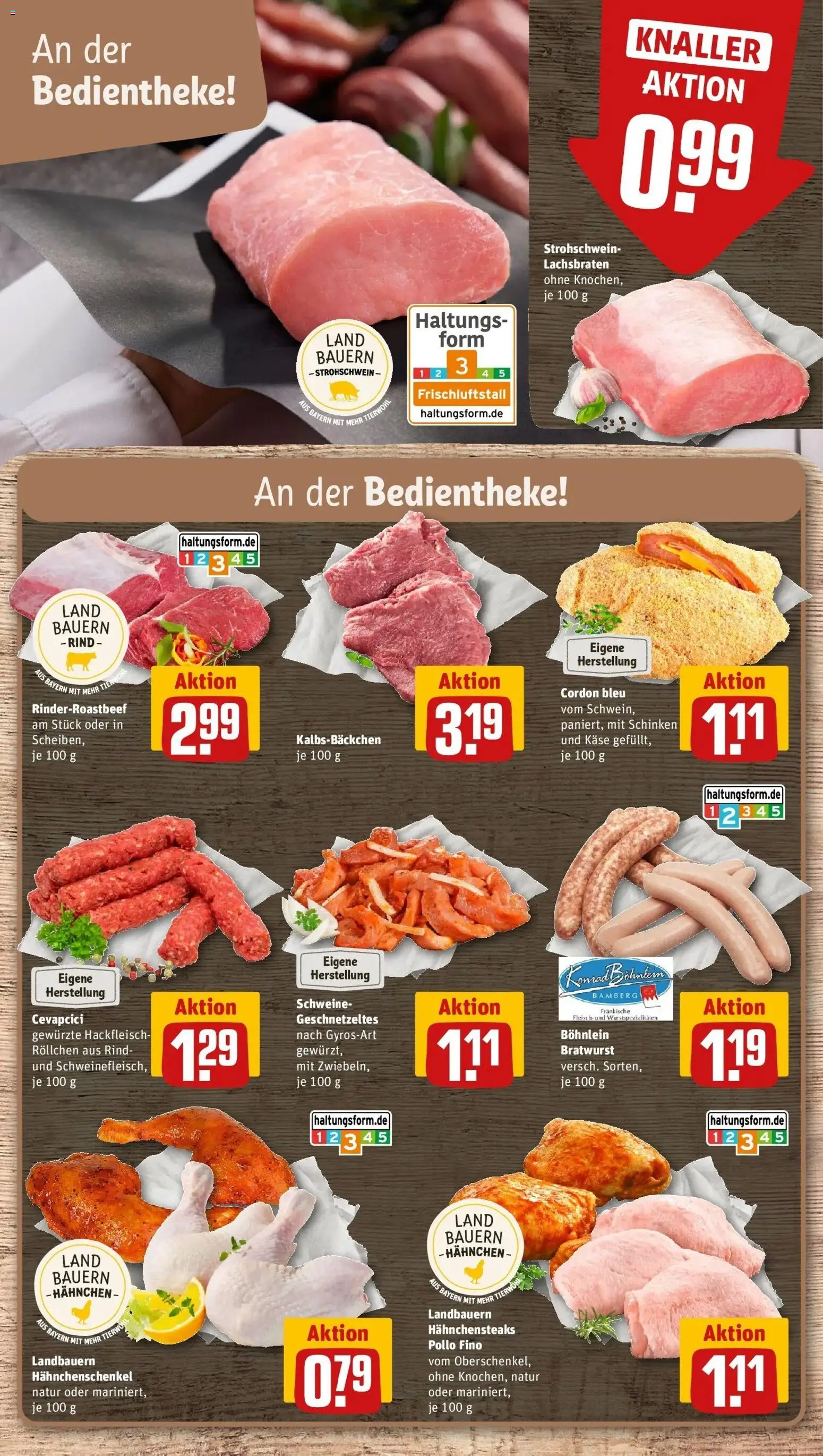 Rewe Prospekt Brunnthal – gültig ab 13.07.2026 | Seite: 8 | Produkte: Hahnchen, Käse, Bratwurst, Hackfleisch