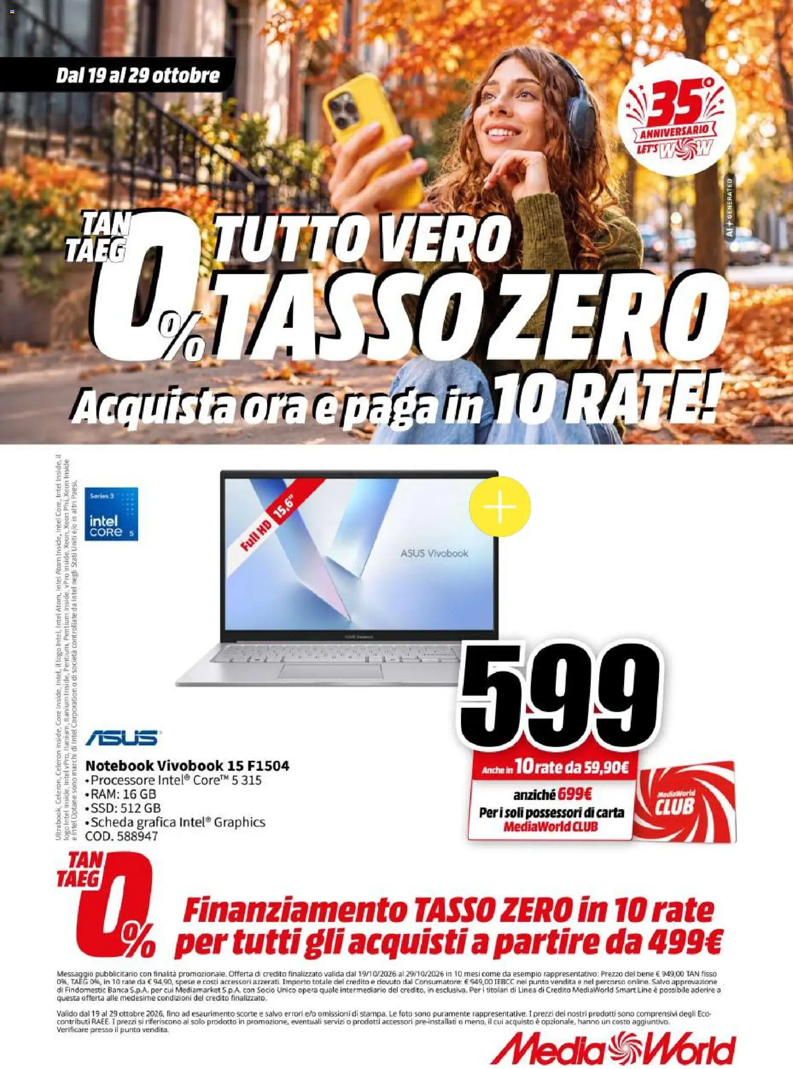 Volantino Media World del 19/10/2026 | Pagina: 20 | Prodotti: Notebook
