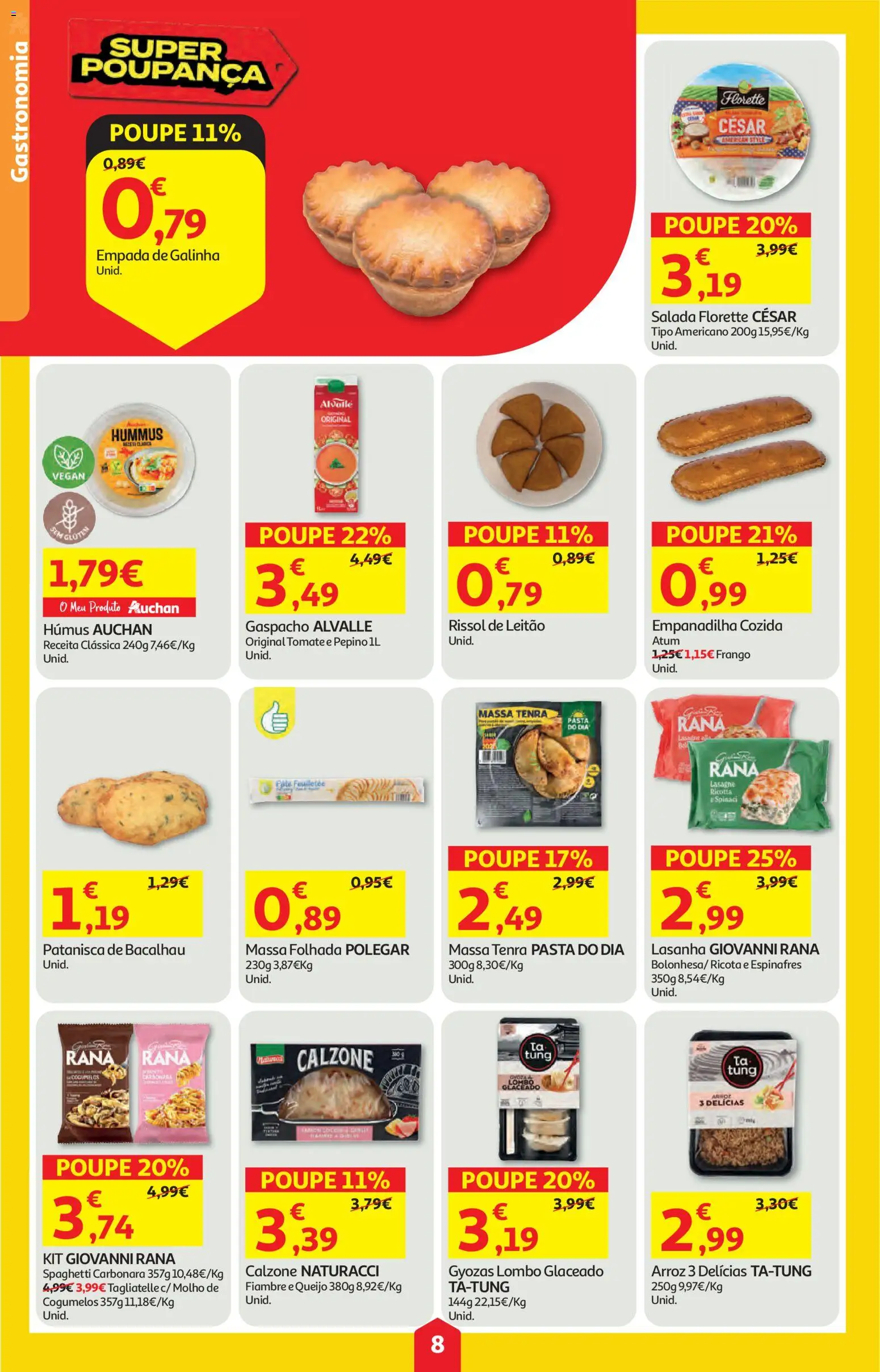 Auchan folheto │ válido de 07.05.2026 | Página: 8 | Produtos: Atum, Espinafres, Frango, Massa