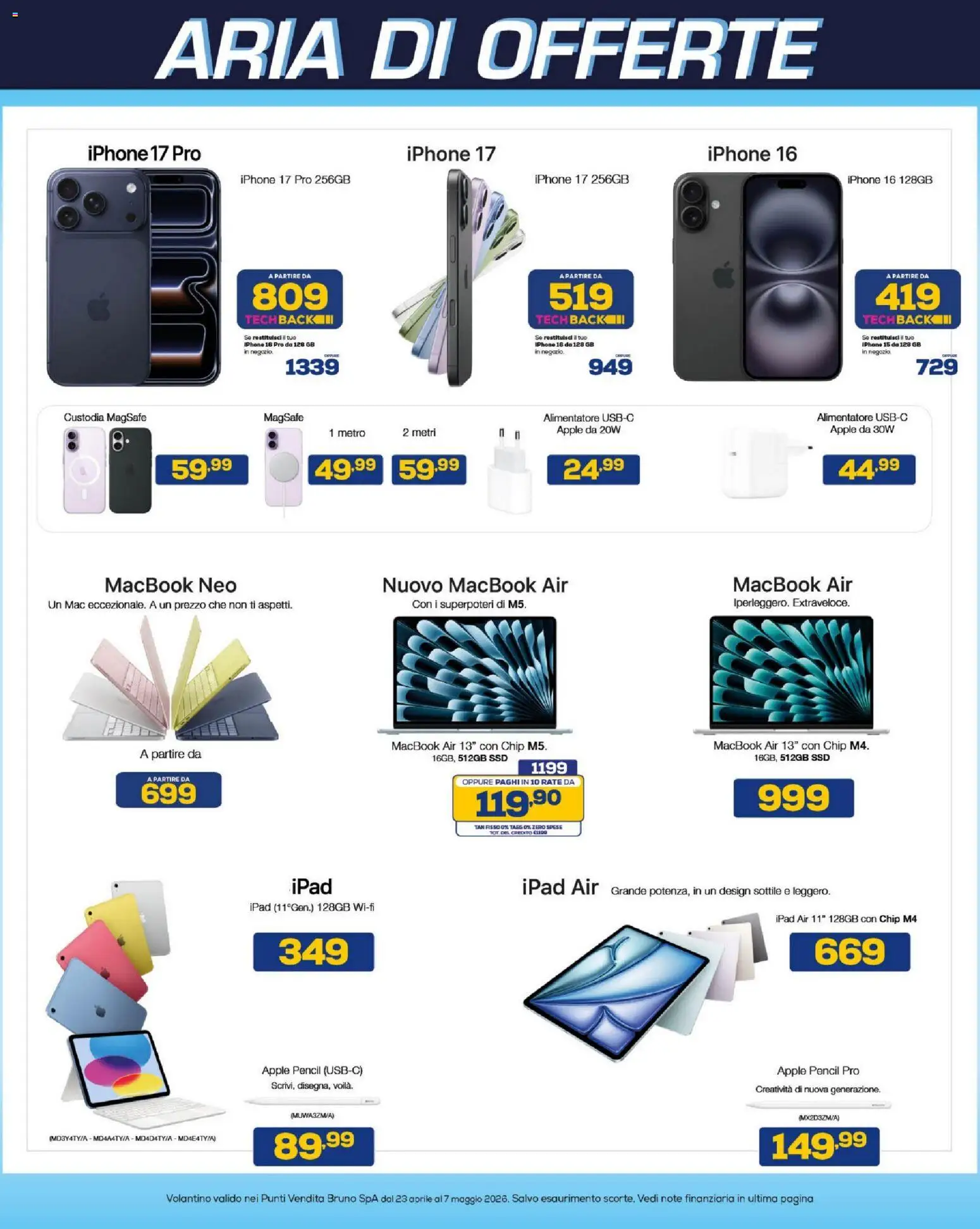 Volantino BRUNO del 23.04.2026 | Pagina: 13 | Prodotti: Macbook air, Iphone, Ipad, Macbook