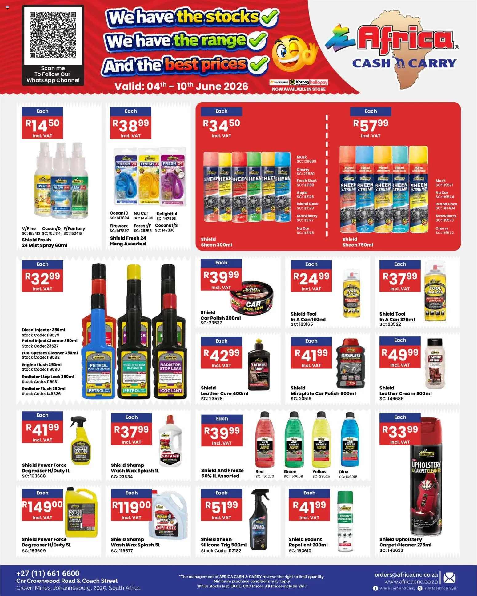 New Africa Cash & Carry catalogue – valid from 04.06.2026 | Page: 46 | Products: Radiator, Cream, Degreaser, Silicone