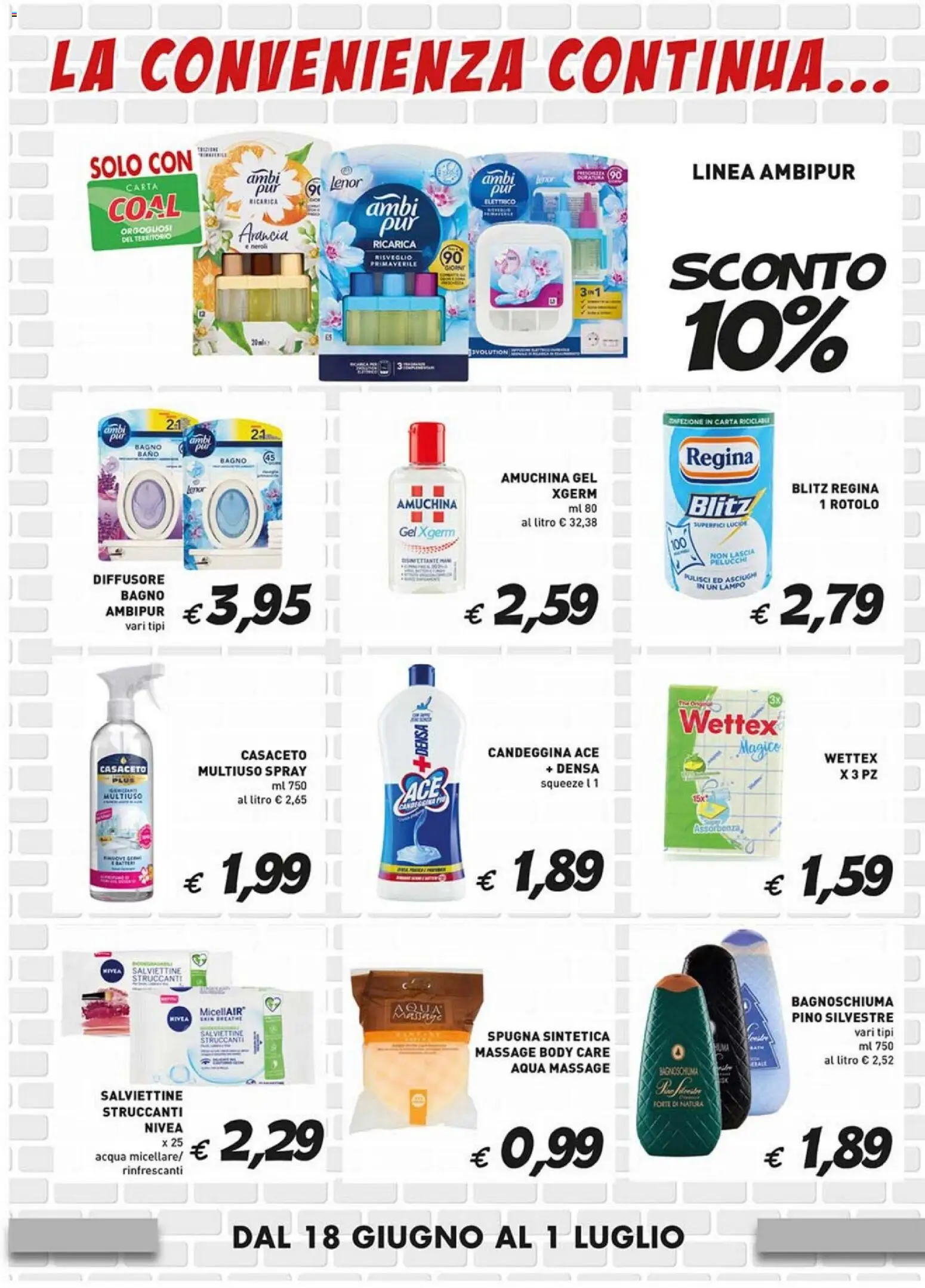 Volantino Coal del 18/06/2026 | Pagina: 6 | Prodotti: Bagnoschiuma, Candeggina, Acqua, Arancia