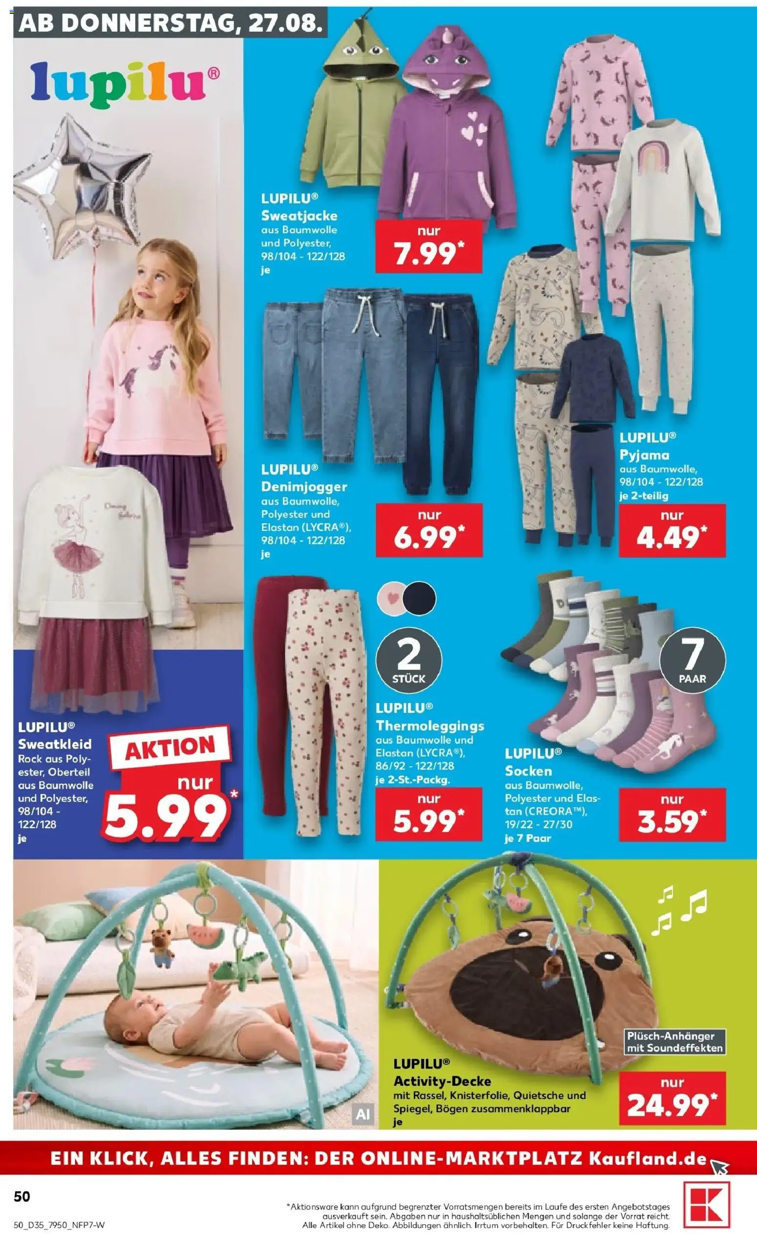 Prospekt Kaufland ab 24.08.2026 » Angebote Online zum Blättern | Seite: 61 | Produkte: Sweatjacke, Rock, Socken, Pyjama