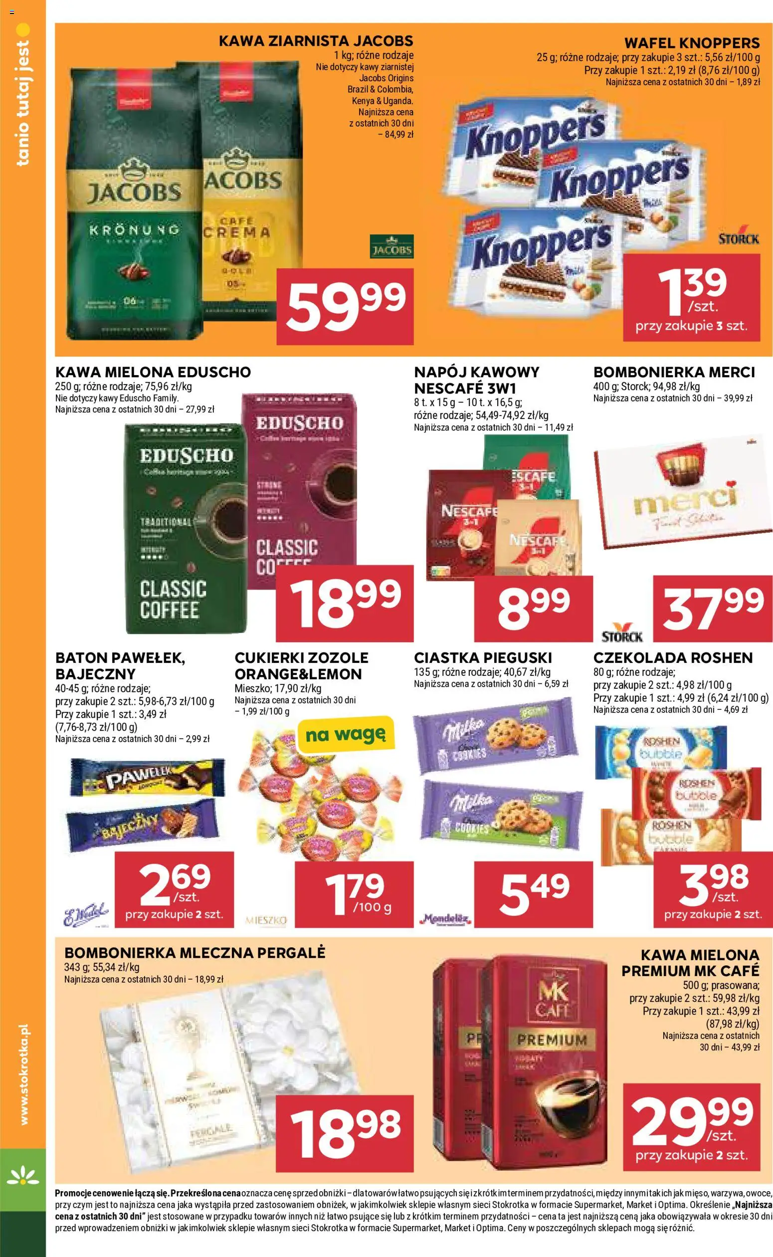 Stokrotka gazetka od 21.05.2026 | Strona: 34 | Produkty: Nescafe, Kawa ziarnista, Czekolada roshen, Cukierki