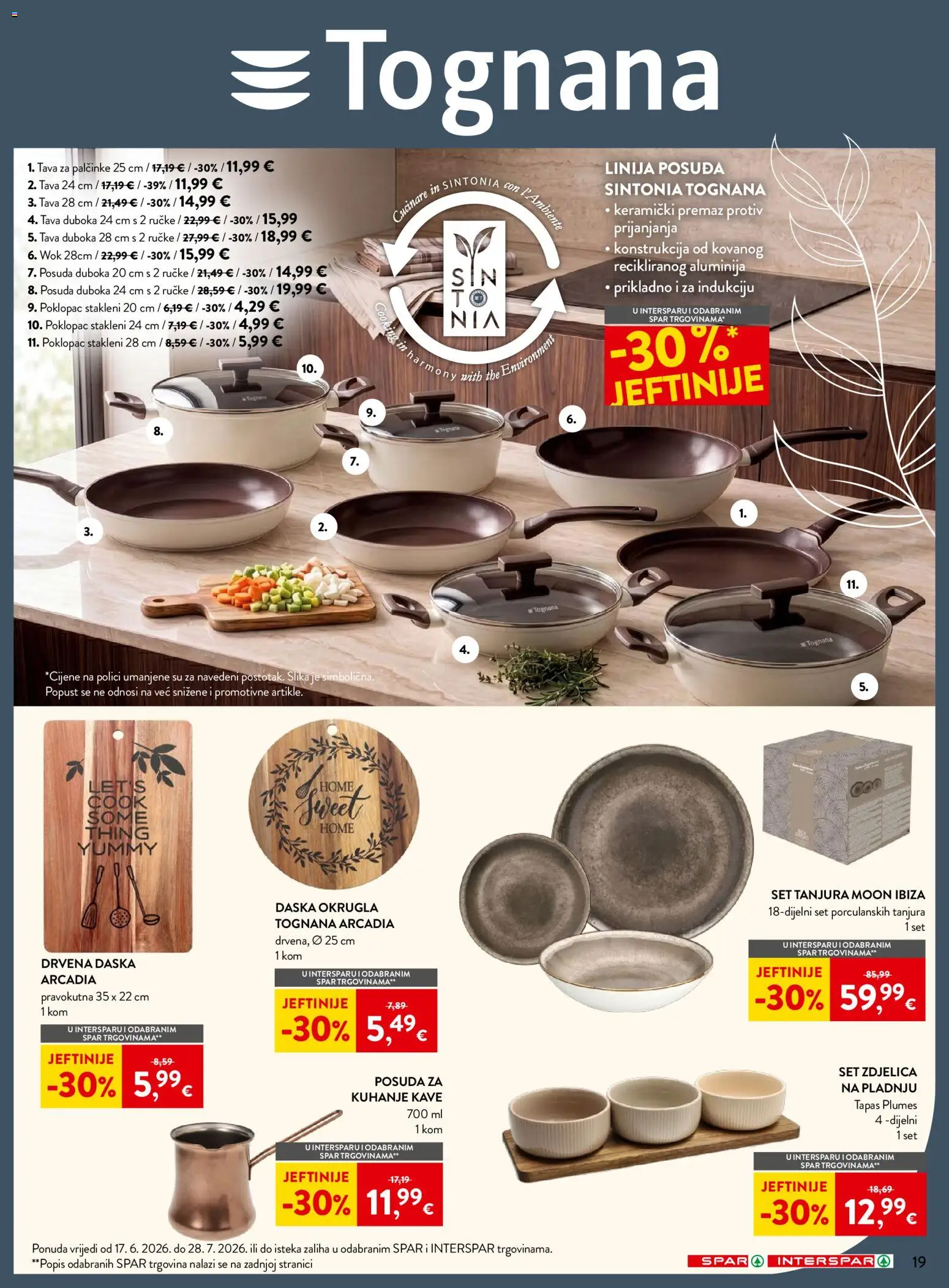 Spar katalog | vrijedi od 17.06.2026 | Stranica: 34 | Proizvodi: Set tanjura, Tognana, Tava